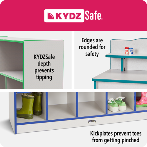 Rainbow Accents® Super-Sized Adjustable Mobile Straight-Shelf - Teal