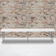 Talbott 10.25''W x 71''L Bi-Fold Granite White Plastic Bench with Carrying Handle