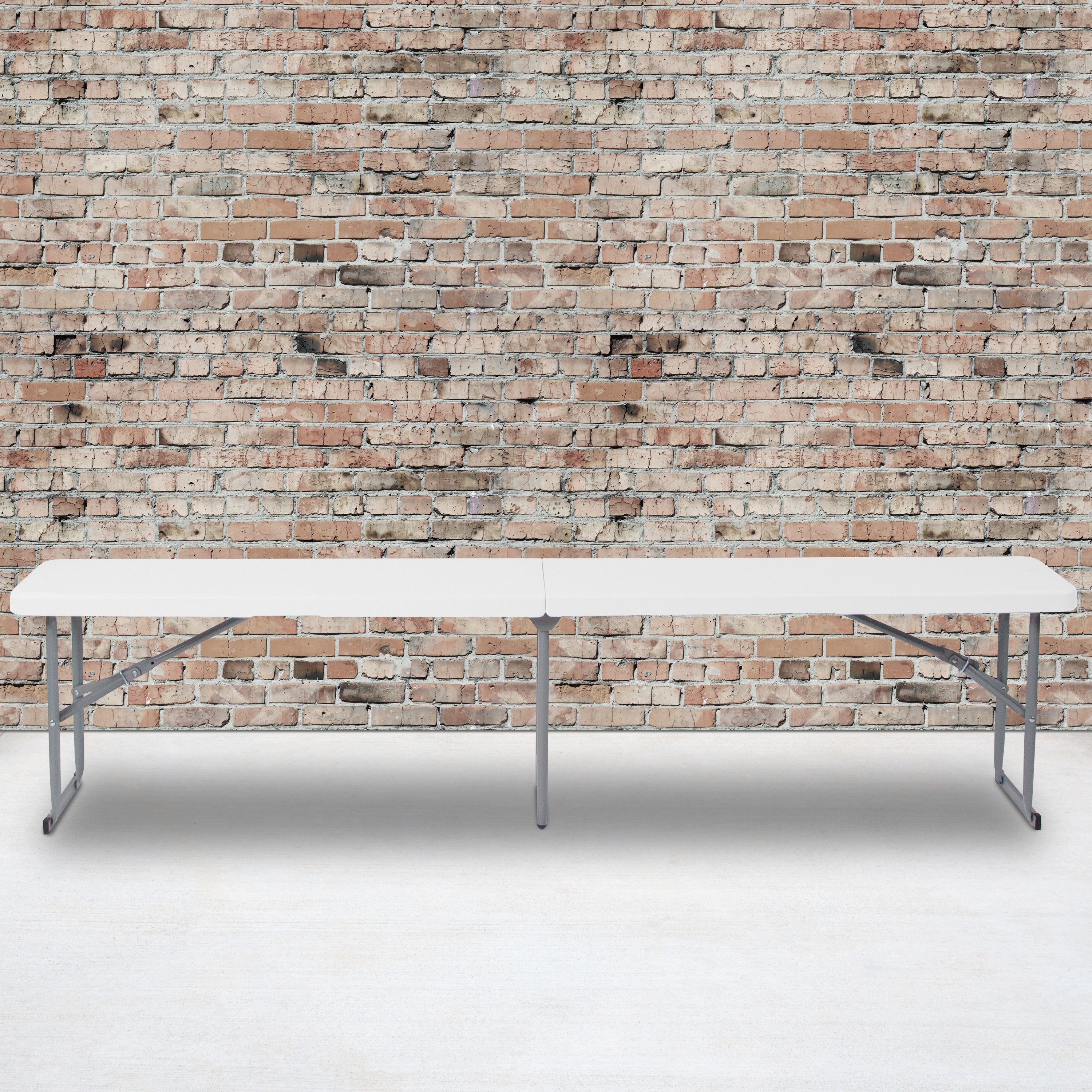 Talbott 10.25''W x 71''L Bi-Fold Granite White Plastic Bench with Carrying Handle