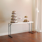 Kathryn 5-Foot Granite White Plastic Folding Training Table