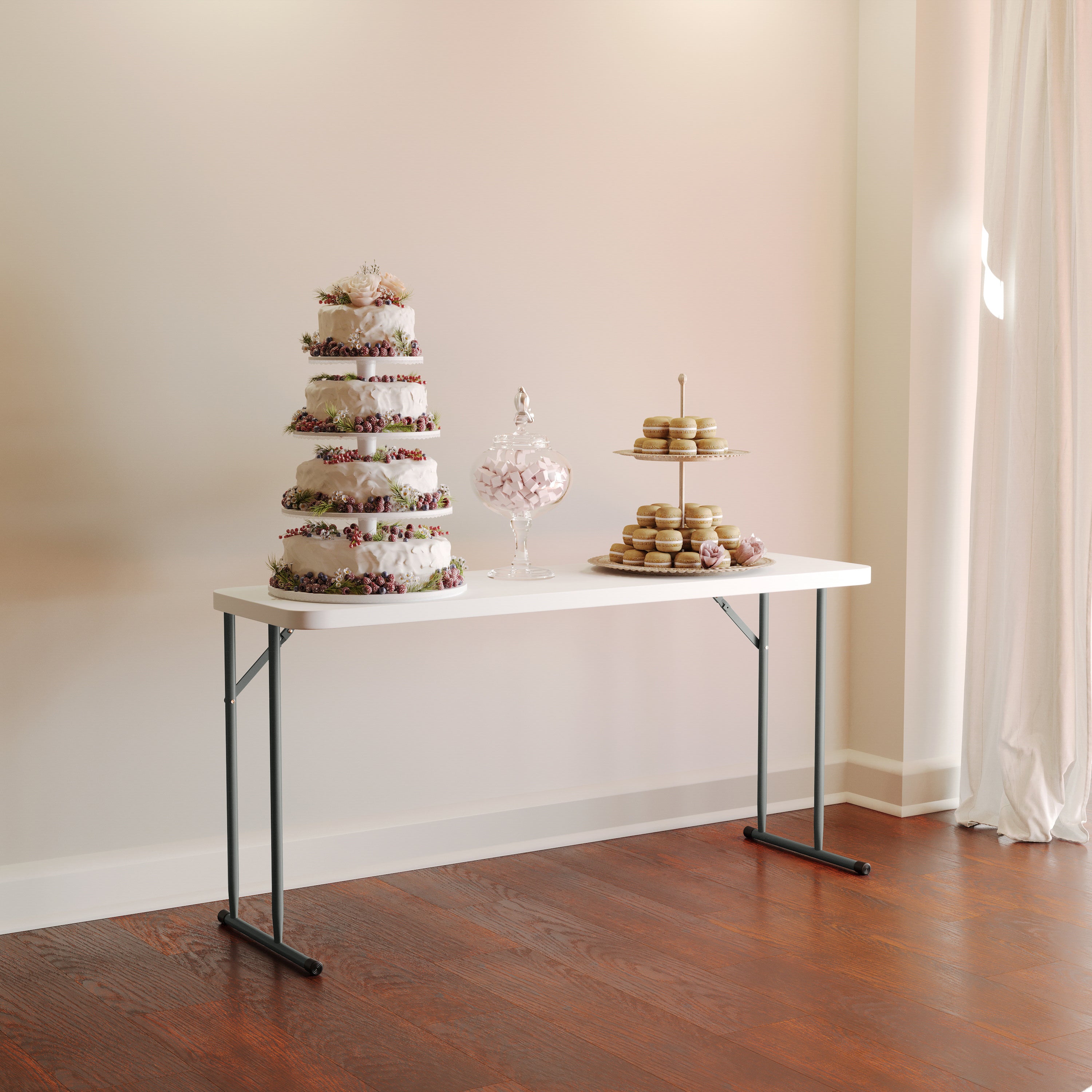 Kathryn 5-Foot Granite White Plastic Folding Training Table