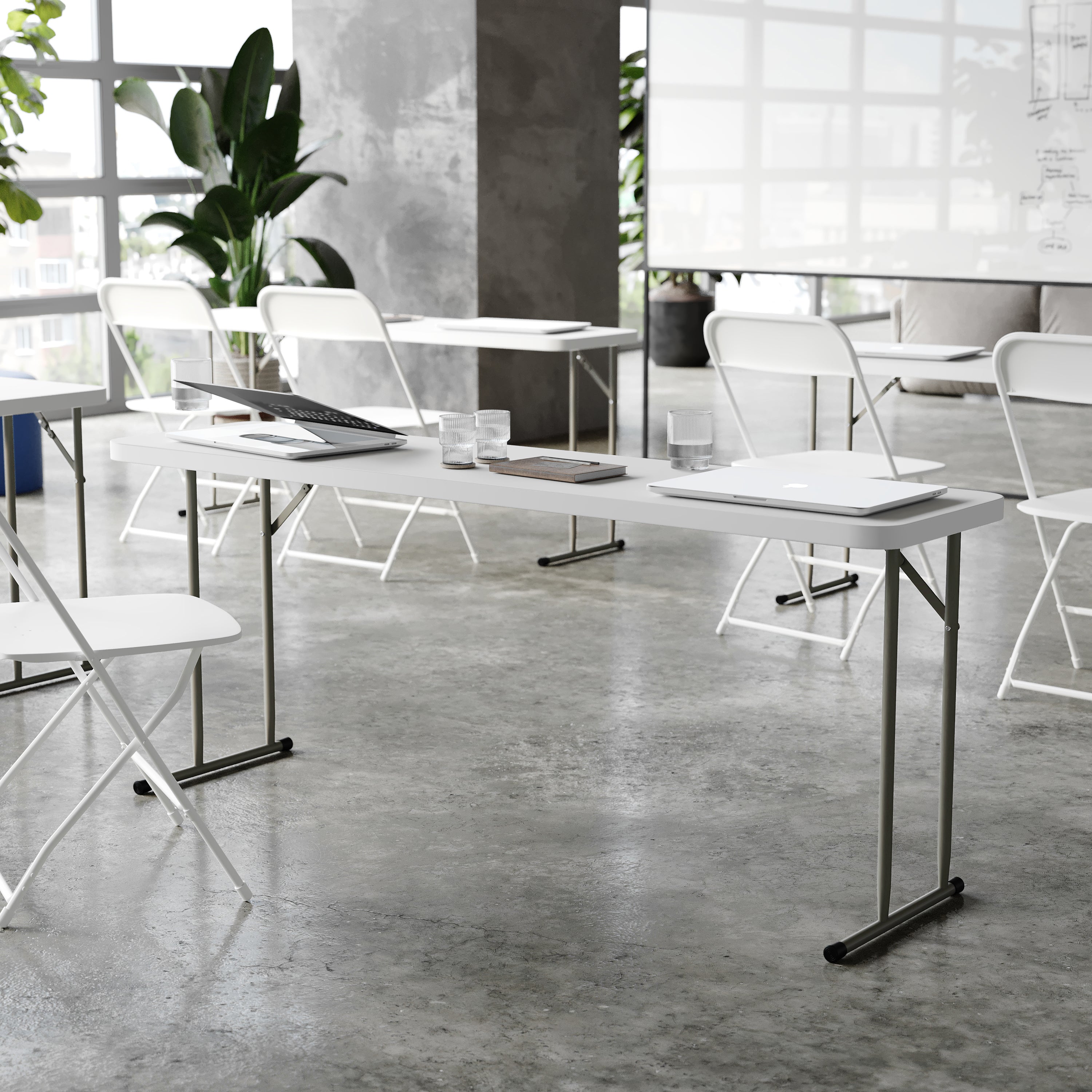 Kathryn 6-Foot Granite White Plastic Folding Training Table