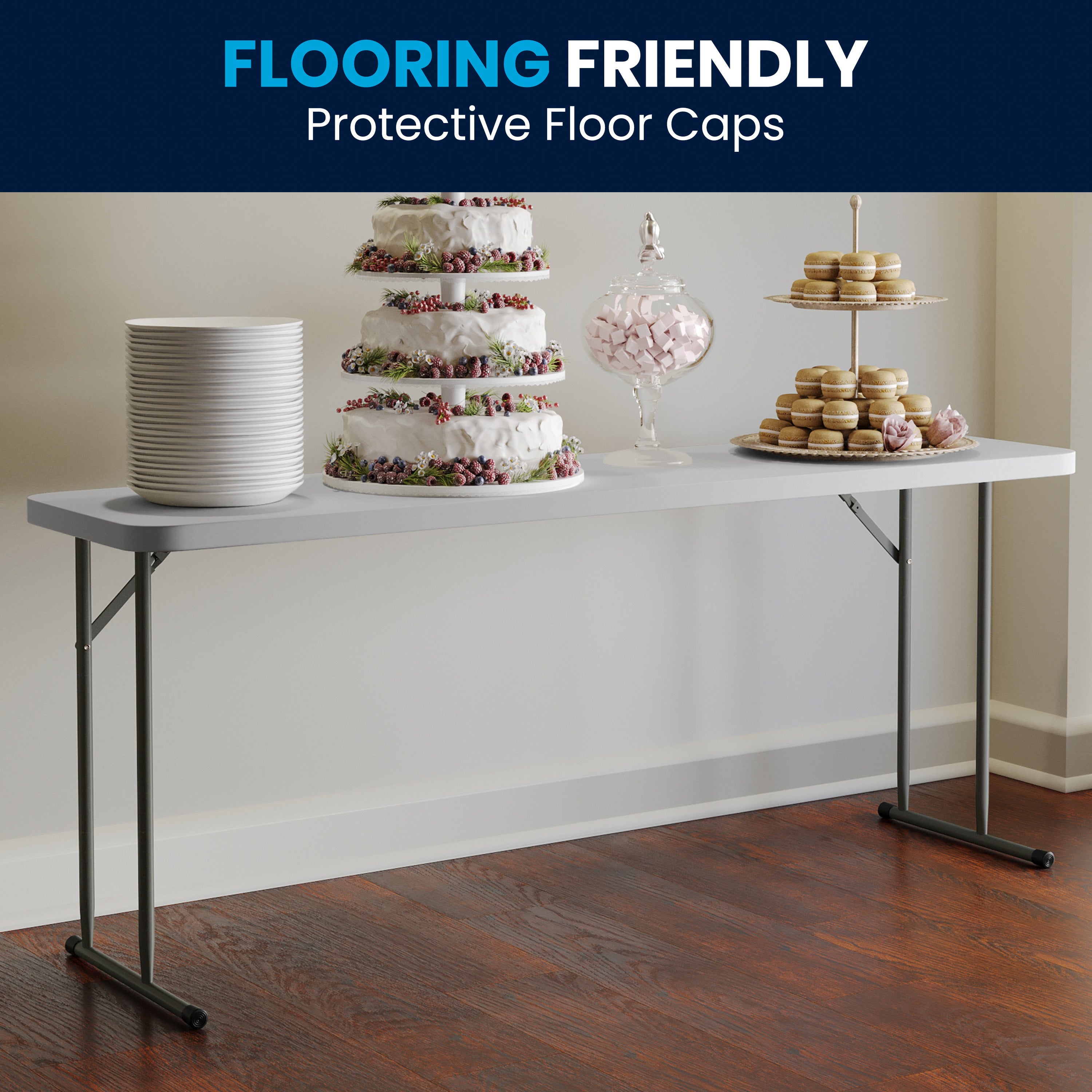 Kathryn 6-Foot Granite White Plastic Folding Training Table