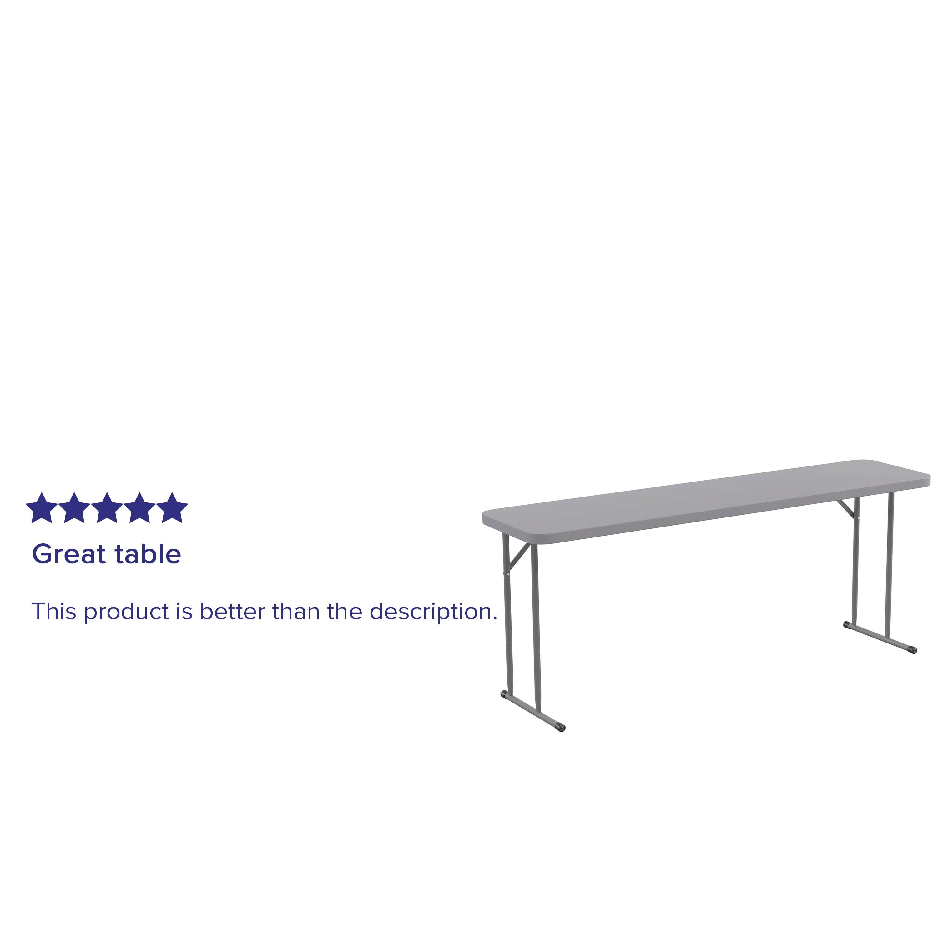 Kathryn 6-Foot Gray Plastic Folding Training Table