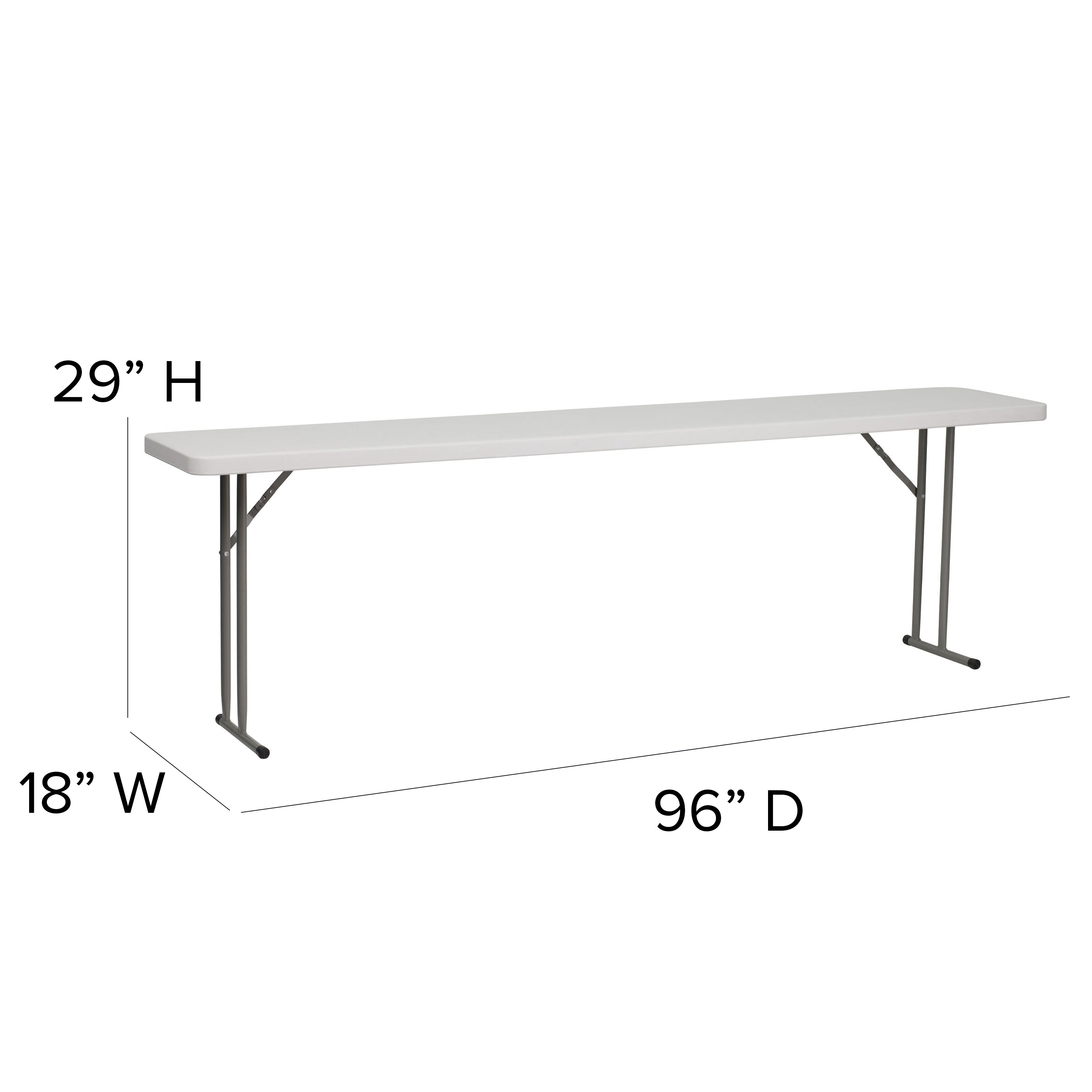 Kathryn 8-Foot Granite White Plastic Folding Training Table