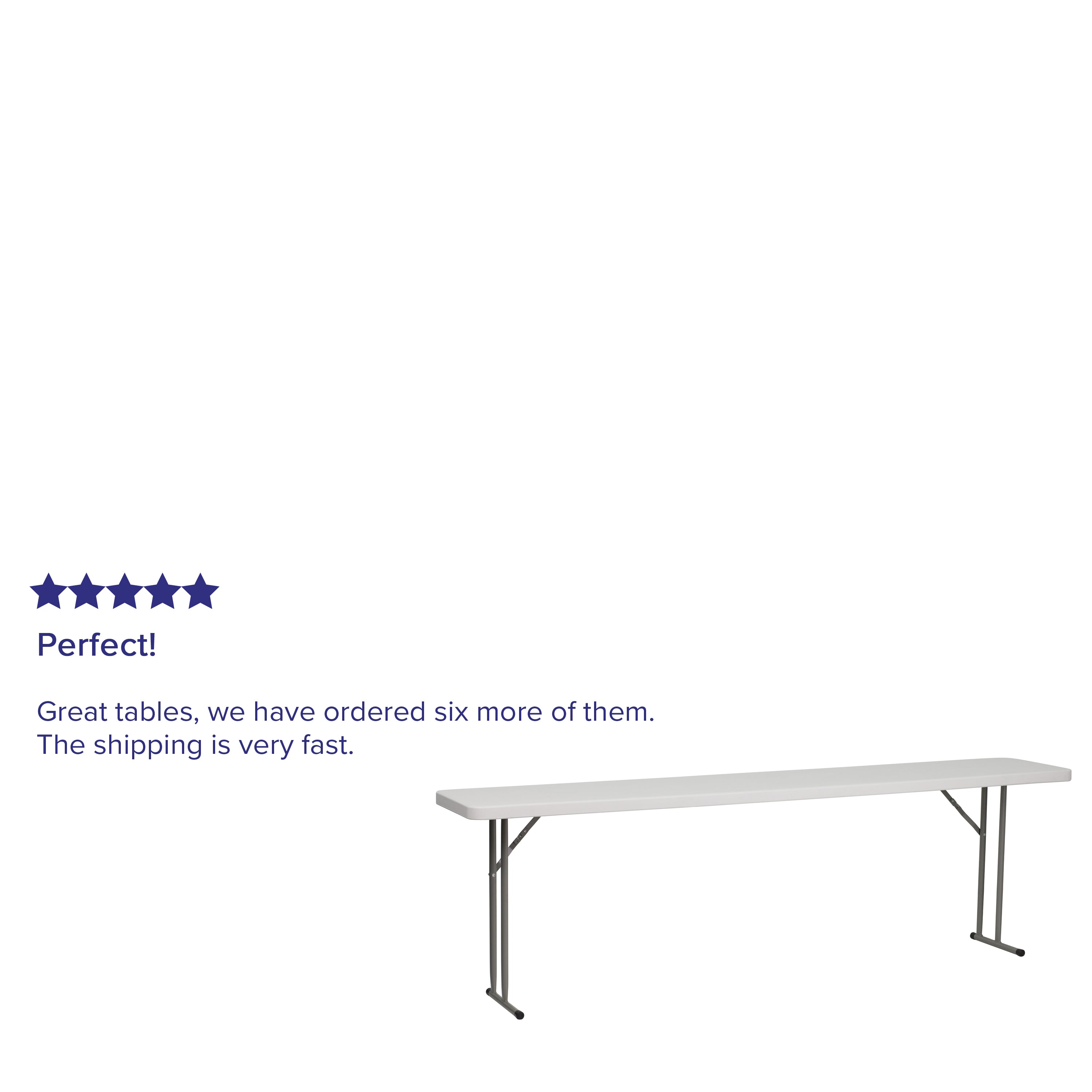 Kathryn 8-Foot Granite White Plastic Folding Training Table