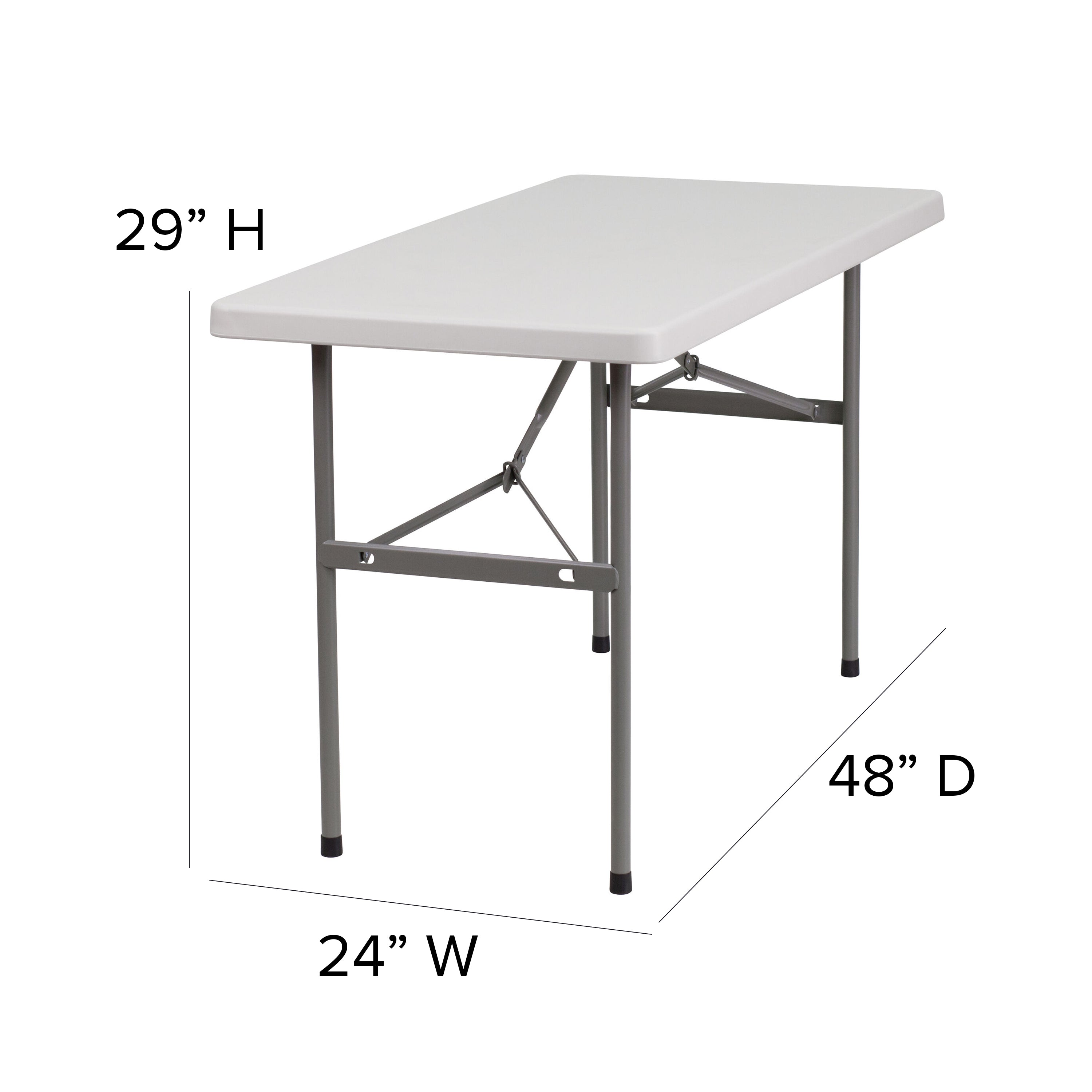 Kathryn 4-Foot Granite White Plastic Folding Table