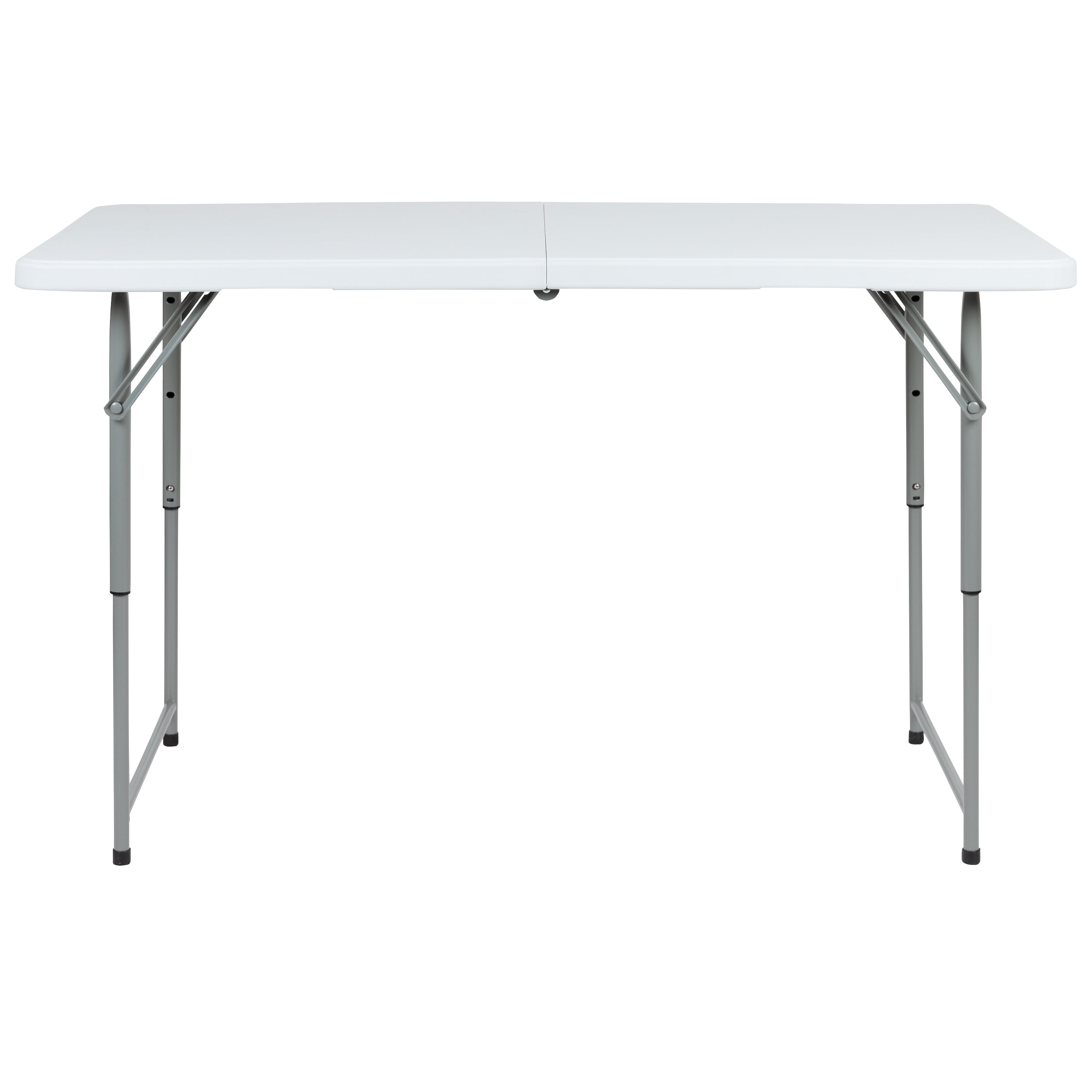 Kathryn 4-Foot Height Adjustable Bi-Fold Granite White Plastic Folding Table