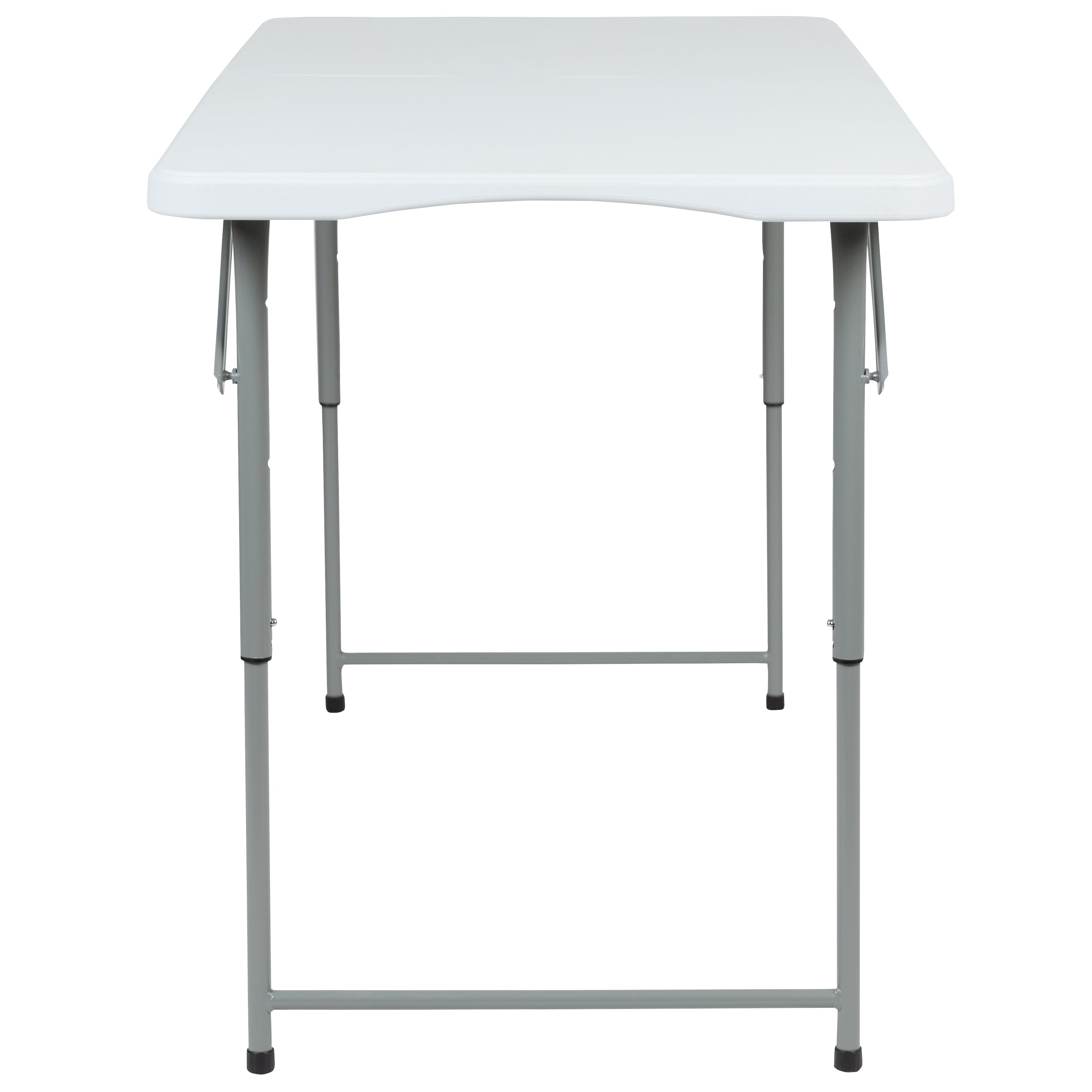 Kathryn 4-Foot Height Adjustable Bi-Fold Granite White Plastic Folding Table