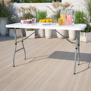 Kathryn 4.93-Foot Height Adjustable Granite White Plastic Folding Table