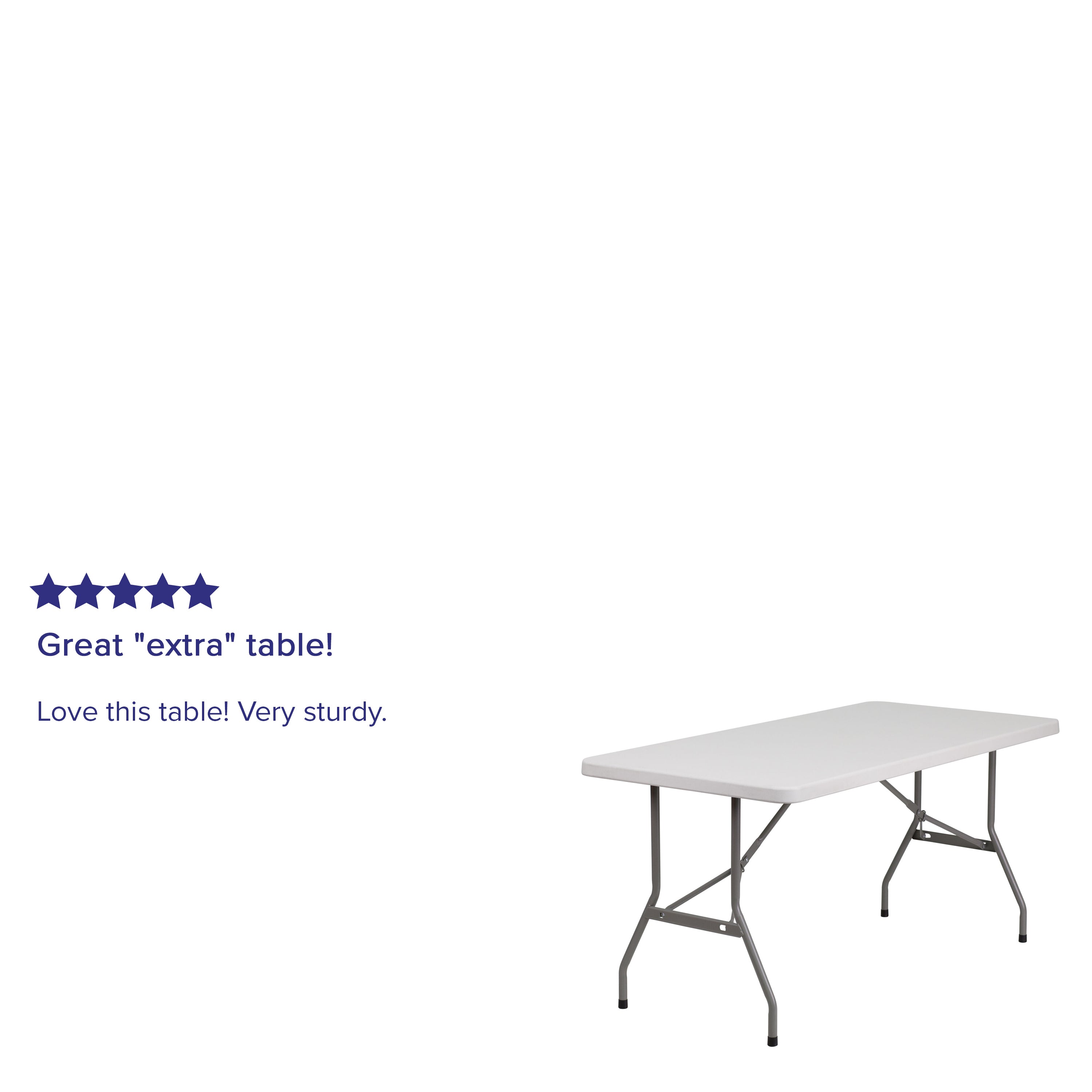 Kathryn 5-Foot Granite White Plastic Folding Table