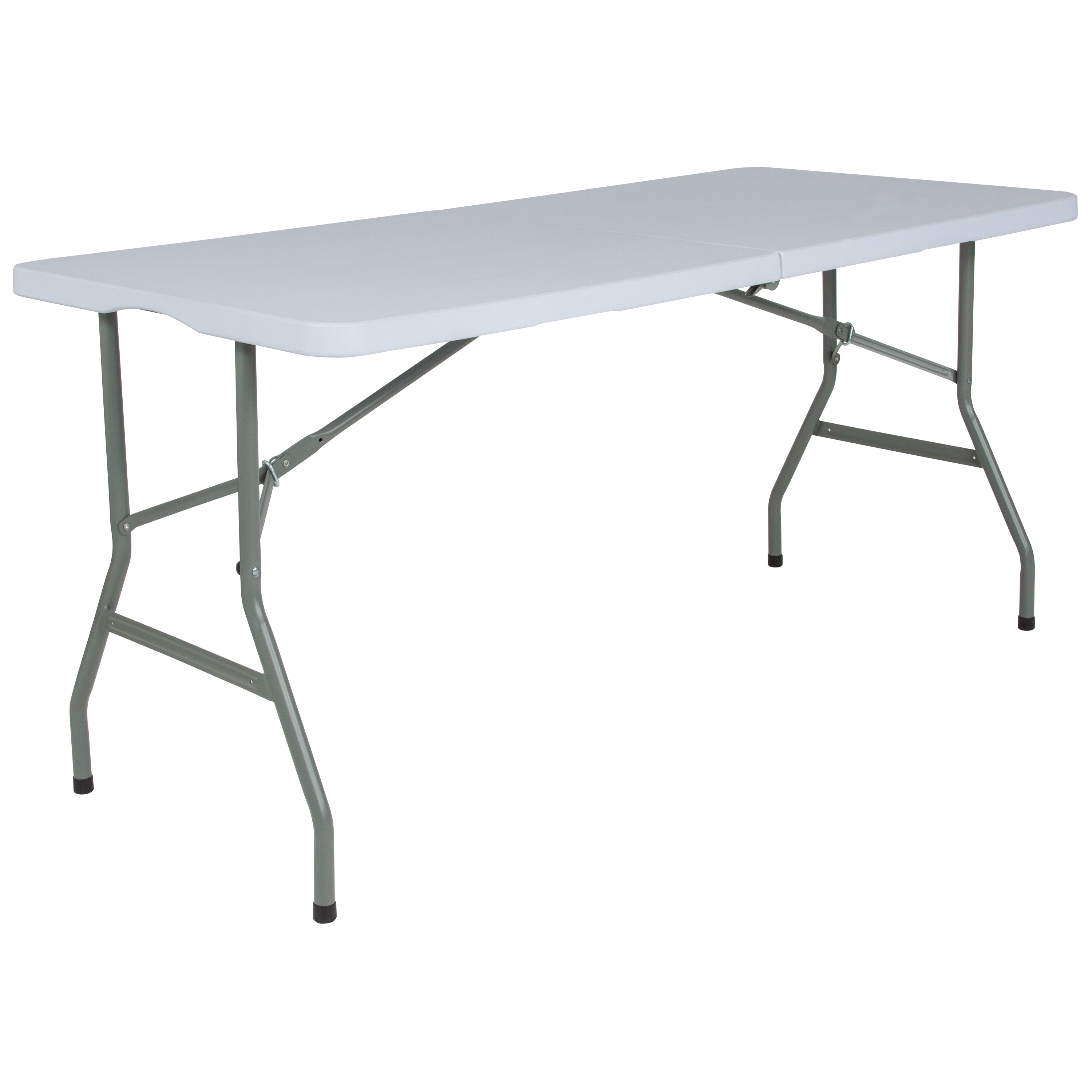 Kathryn 4.97-Foot Bi-Fold Granite White Plastic Folding Table