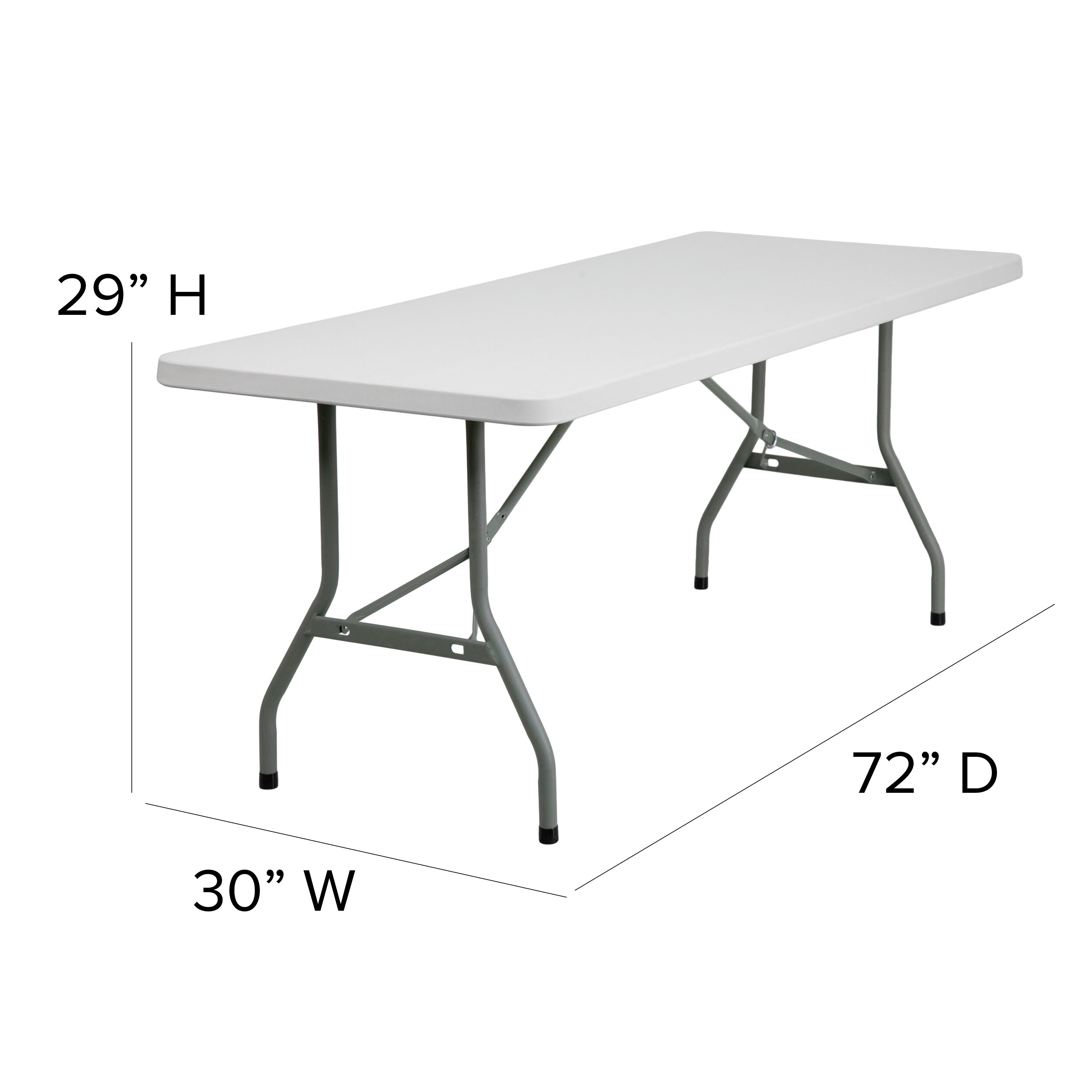 Kathryn 6-Foot Granite White Plastic Folding Table