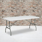 Kathryn 6-Foot Bi-Fold Granite White Plastic Folding Table