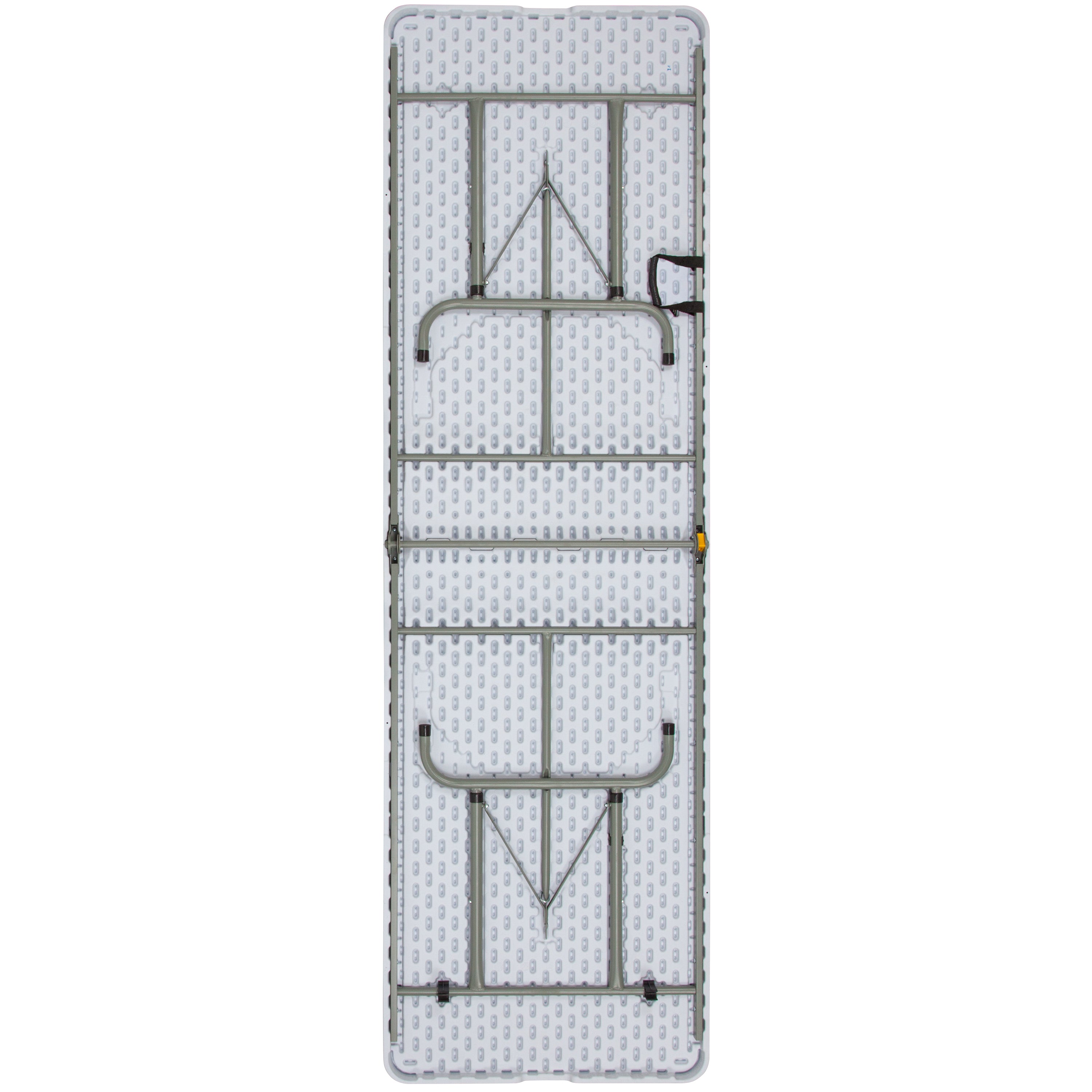 Kathryn 8-Foot Height Adjustable Bi-Fold Granite White Plastic Banquet and Event Folding Table with Carrying Handle