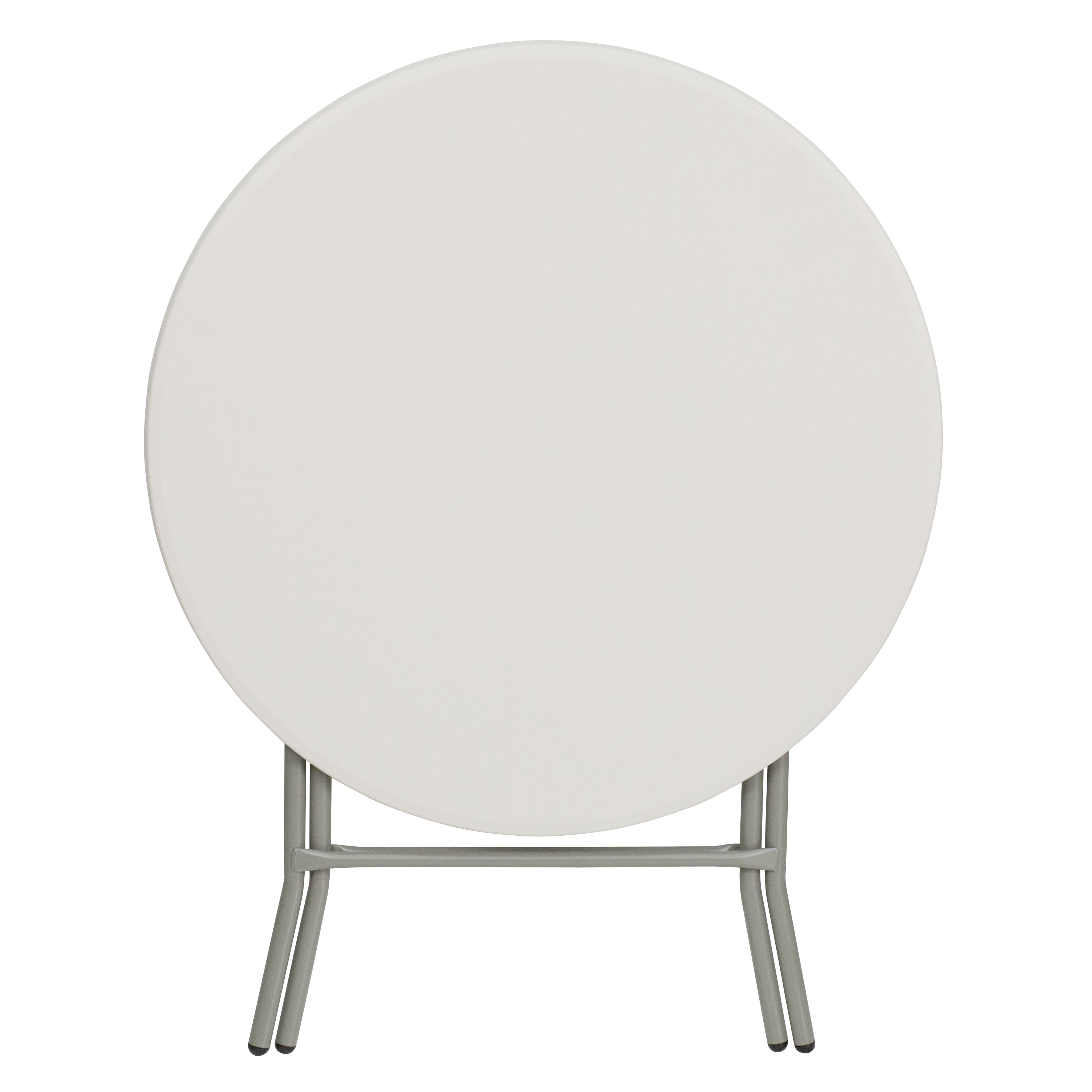 Kathryn 2.63-Foot Round Granite White Plastic Folding Table