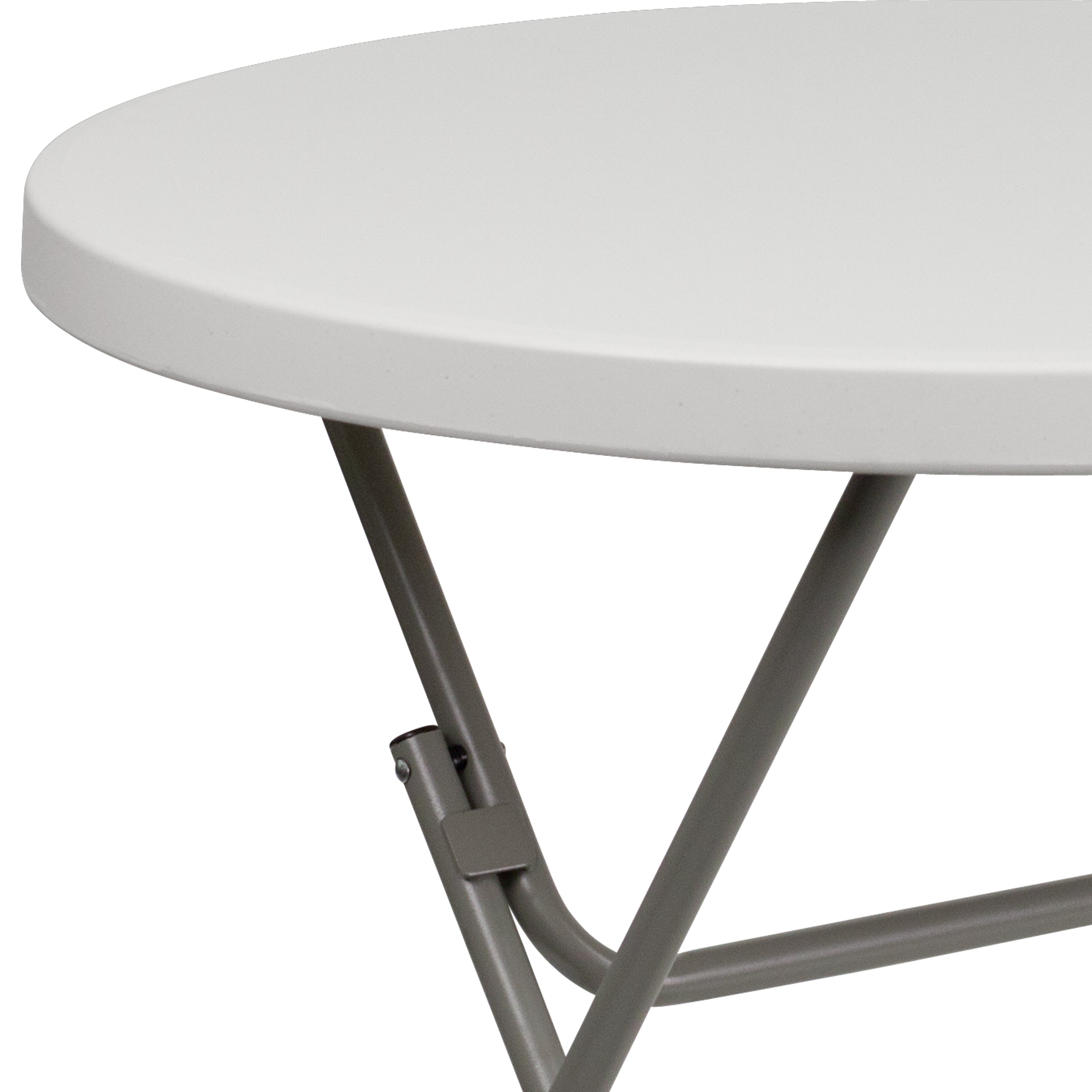 Kathryn 2.63-Foot Round Granite White Plastic Folding Table