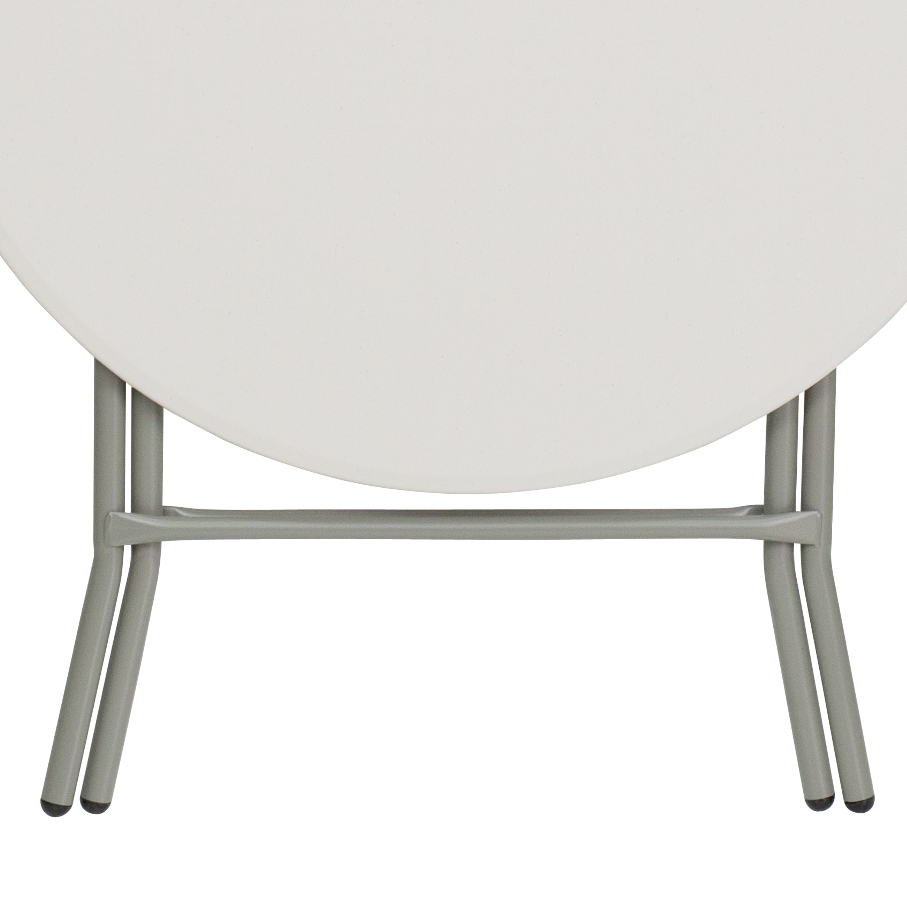 Kathryn 2.63-Foot Round Granite White Plastic Folding Table