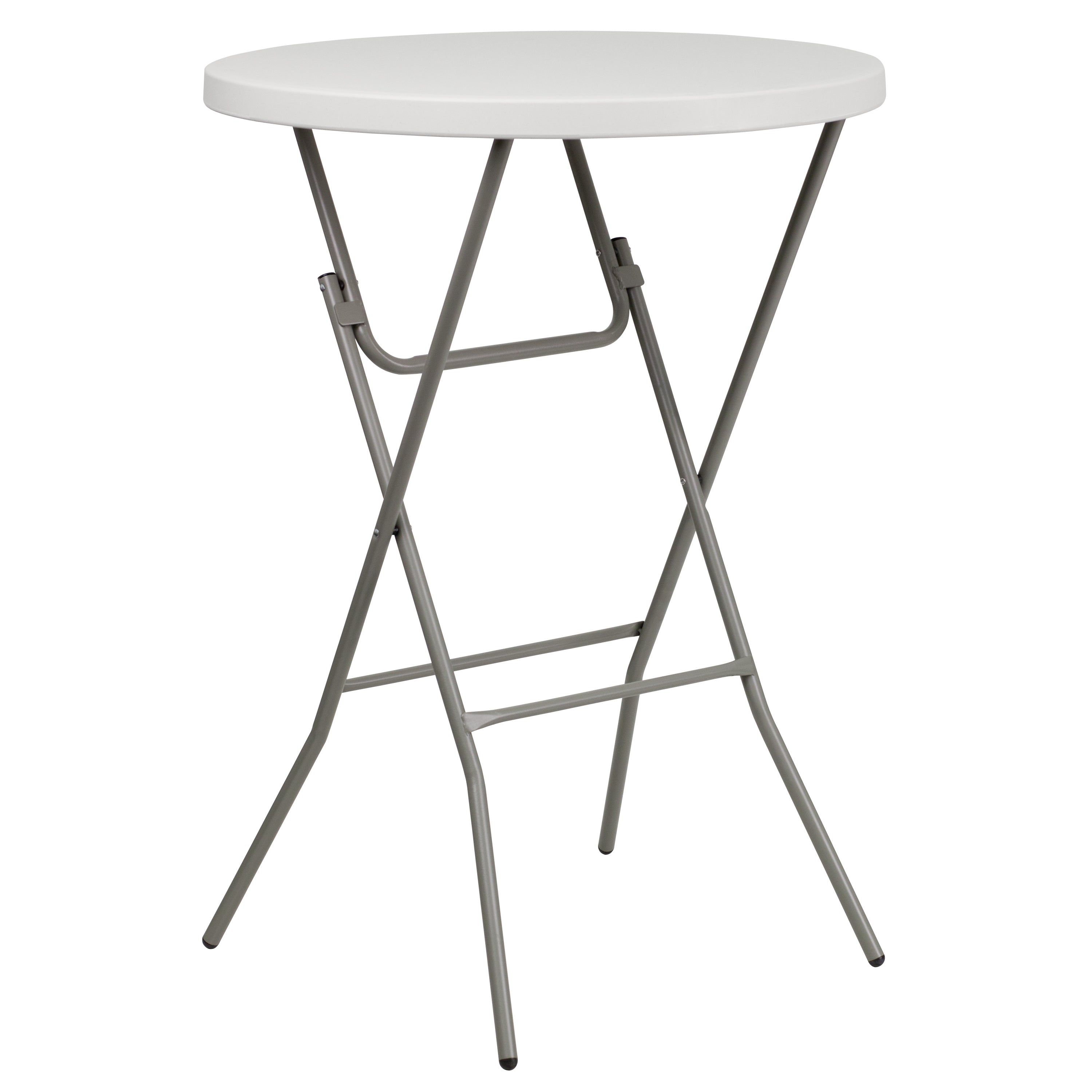 Kathryn 2.63-Foot Round Granite White Plastic Bar Height Folding Table