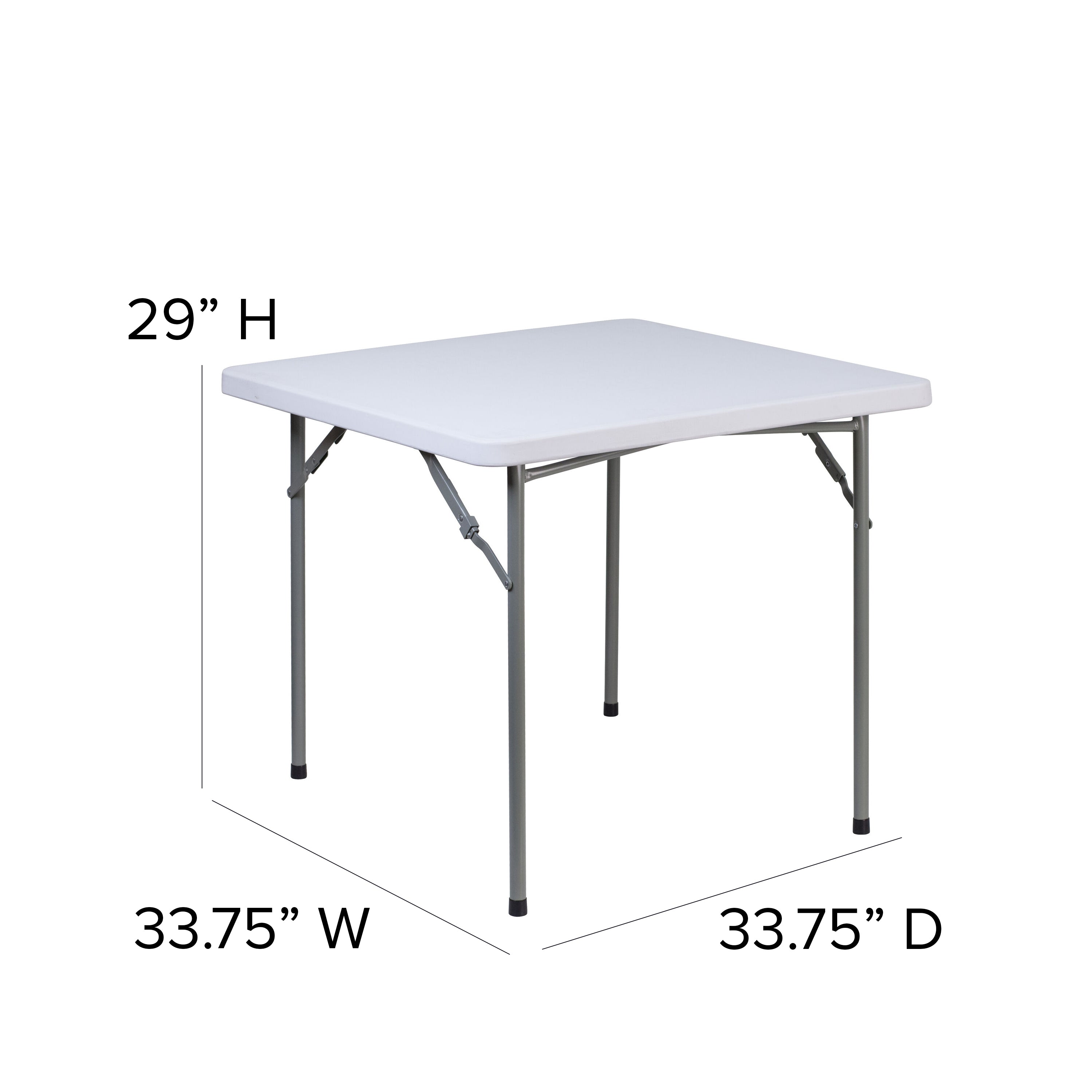 Kathryn 2.81-Foot Square Granite White Plastic Folding Table