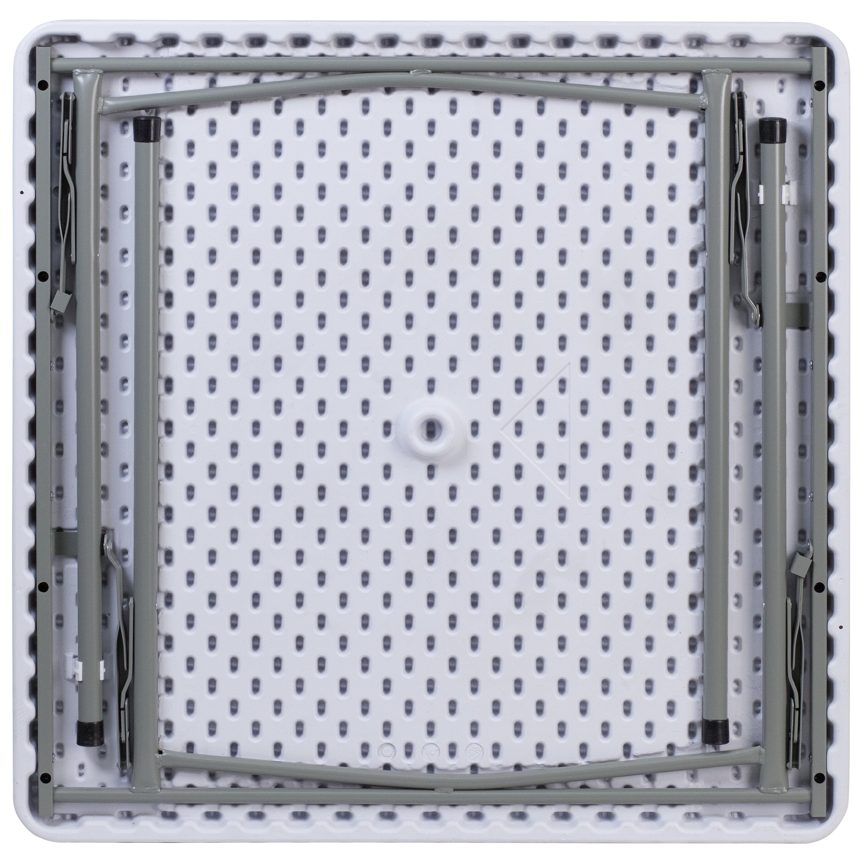 Kathryn 2.81-Foot Square Granite White Plastic Folding Table