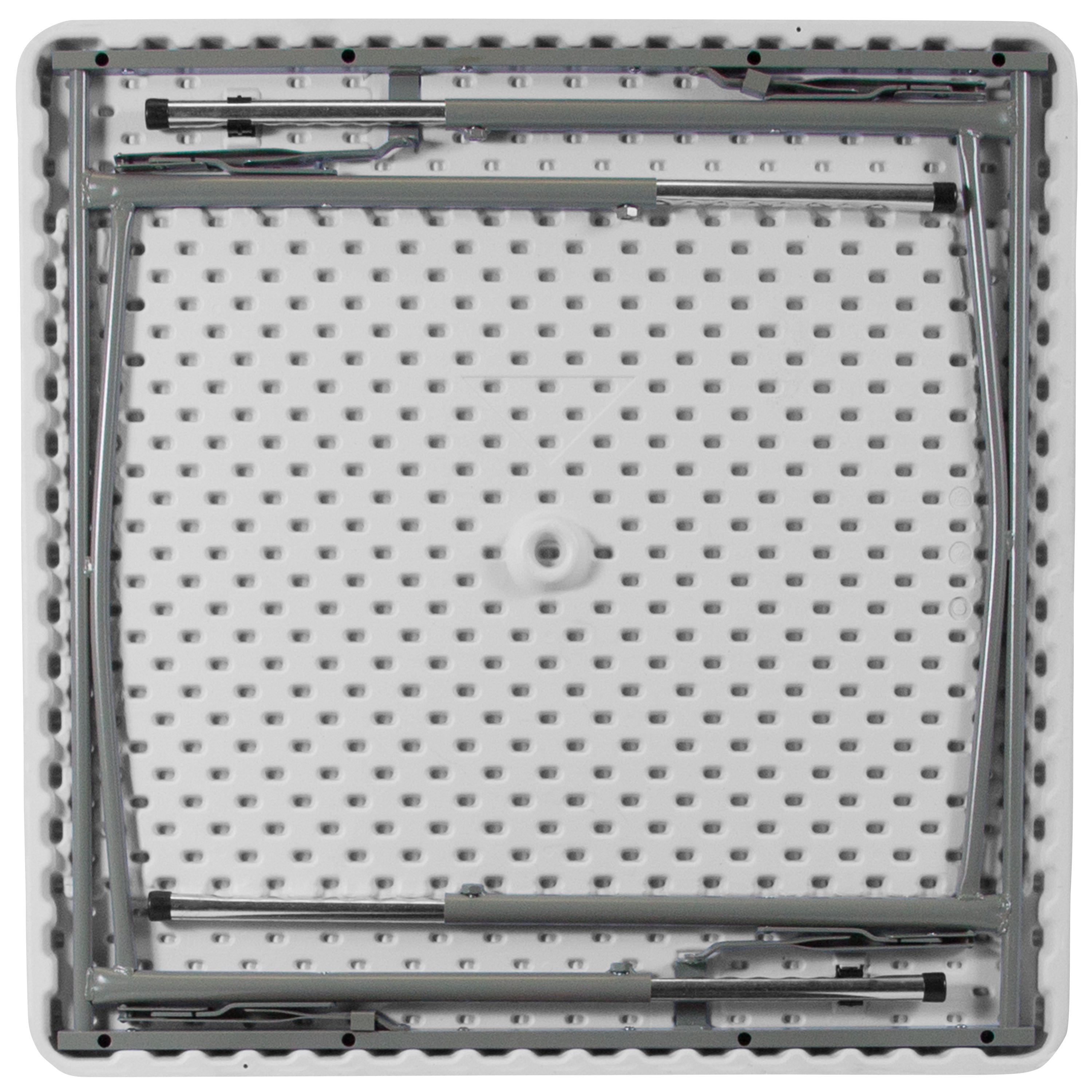 Kathryn 2.79-Foot Square Height Adjustable Granite White Plastic Folding Table