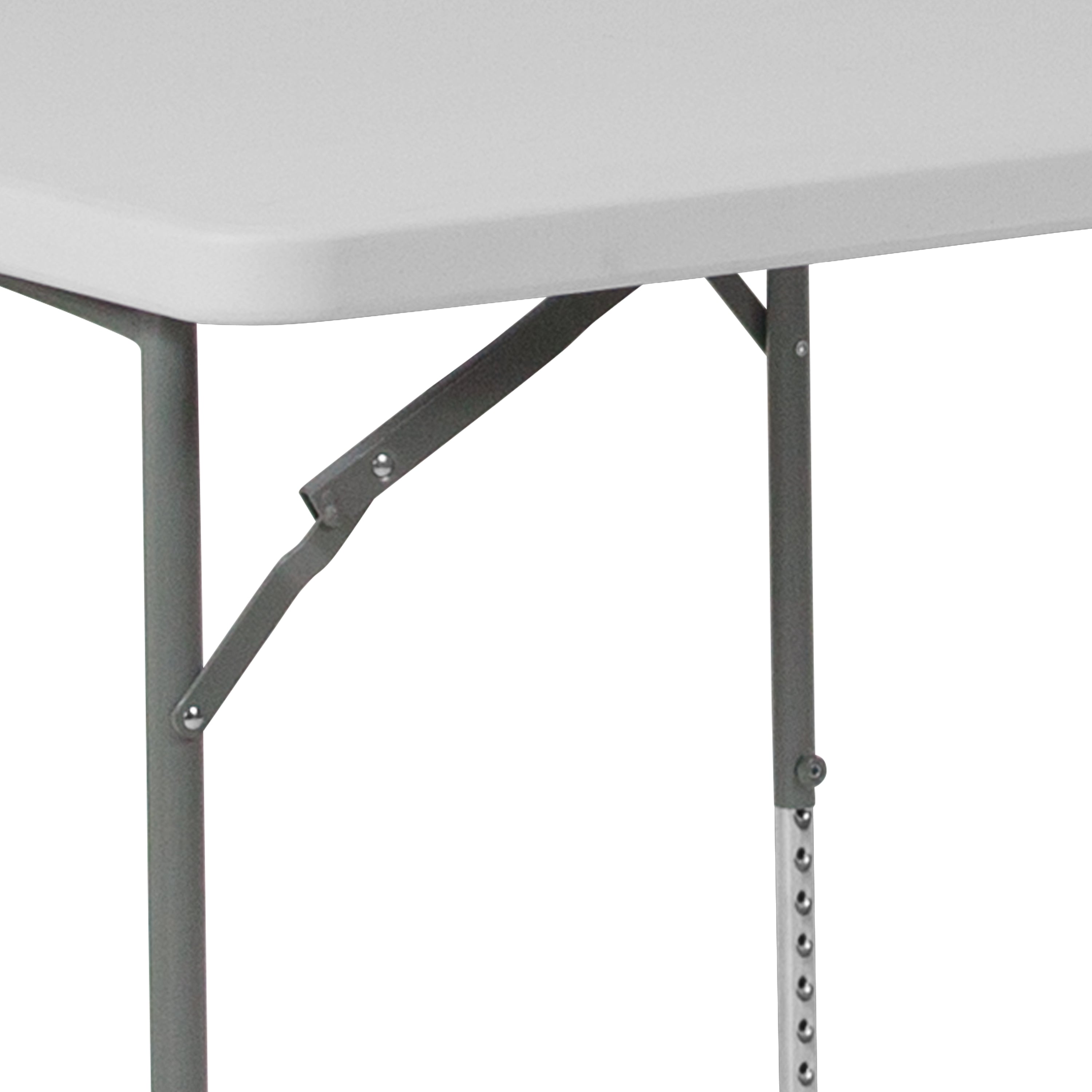 Kathryn 2.79-Foot Square Height Adjustable Granite White Plastic Folding Table