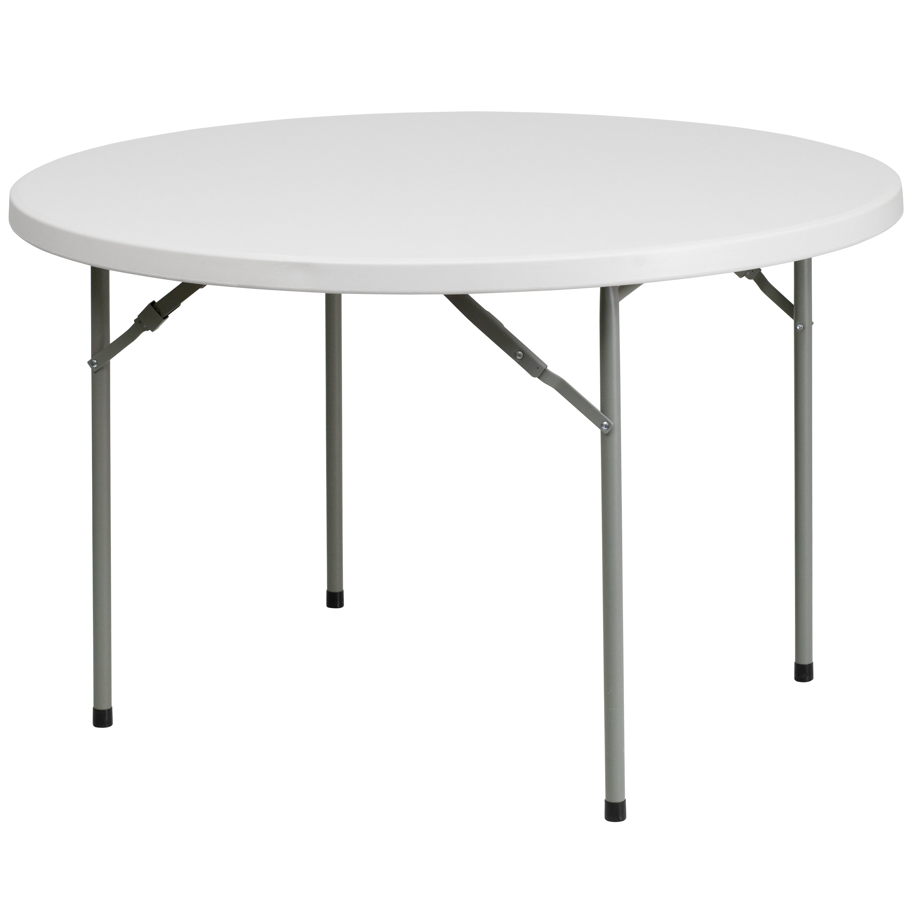 Kathryn 4-Foot Round Granite White Plastic Folding Table