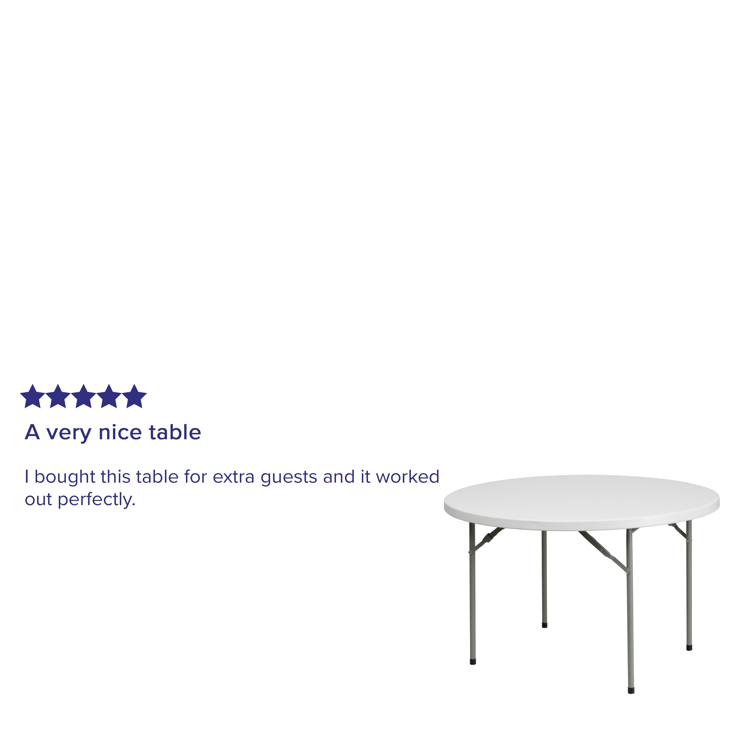 Kathryn 4-Foot Round Granite White Plastic Folding Table
