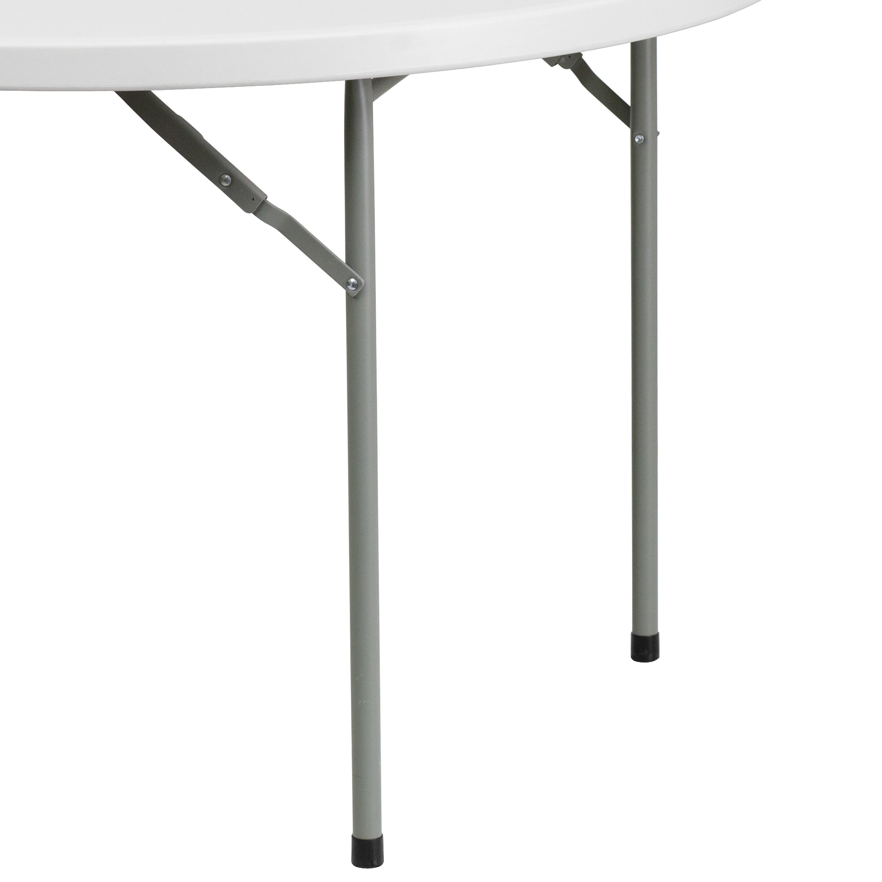 Kathryn 4-Foot Round Granite White Plastic Folding Table