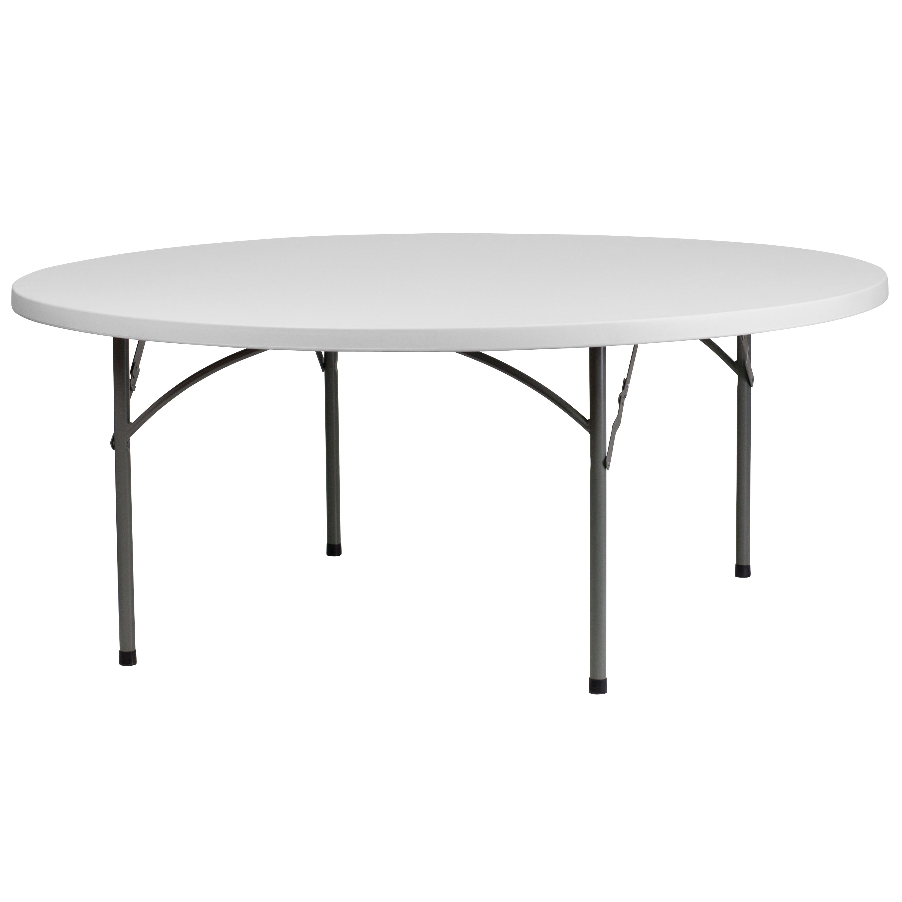 Kathryn 6-Foot Round Granite White Plastic Folding Table