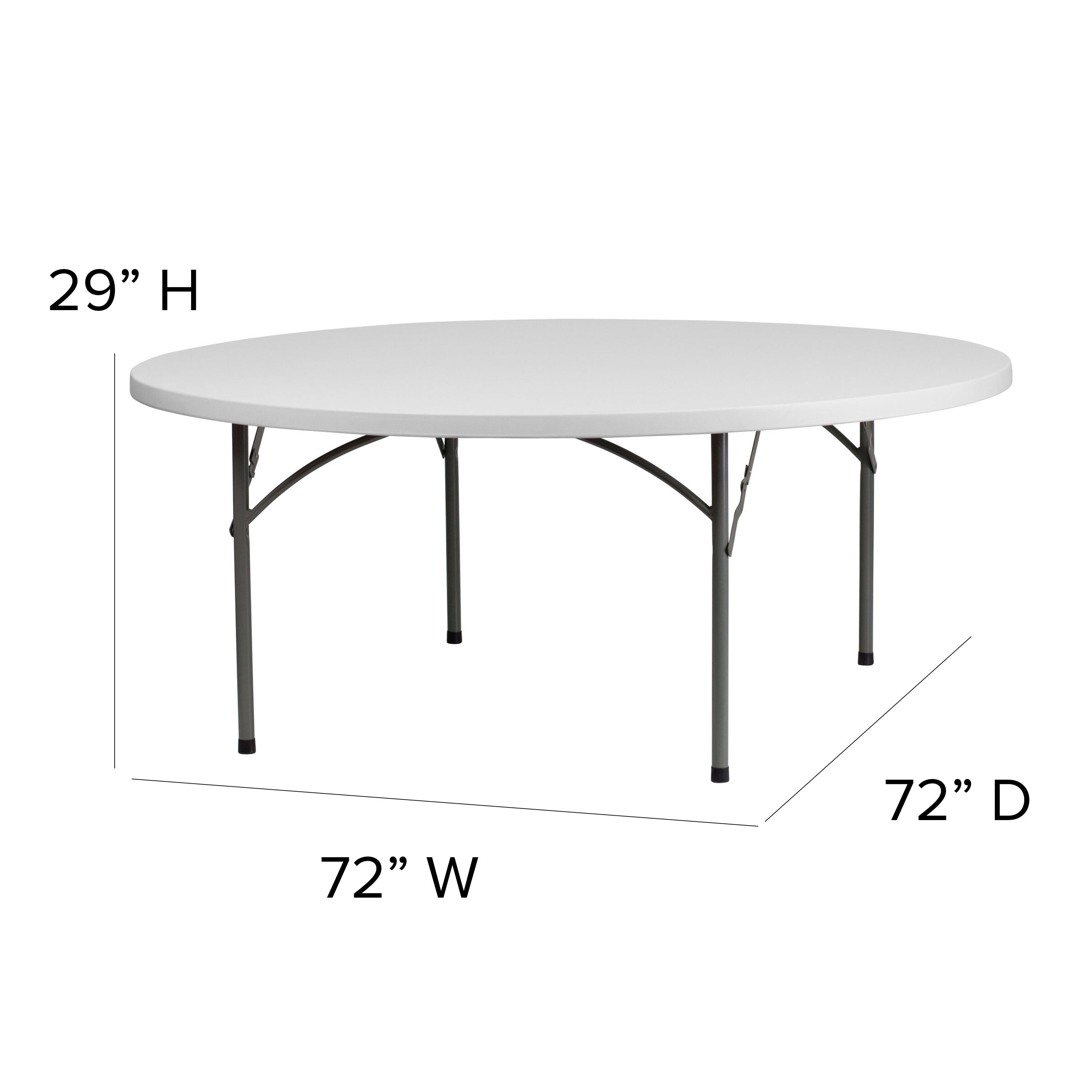 Kathryn 6-Foot Round Granite White Plastic Folding Table