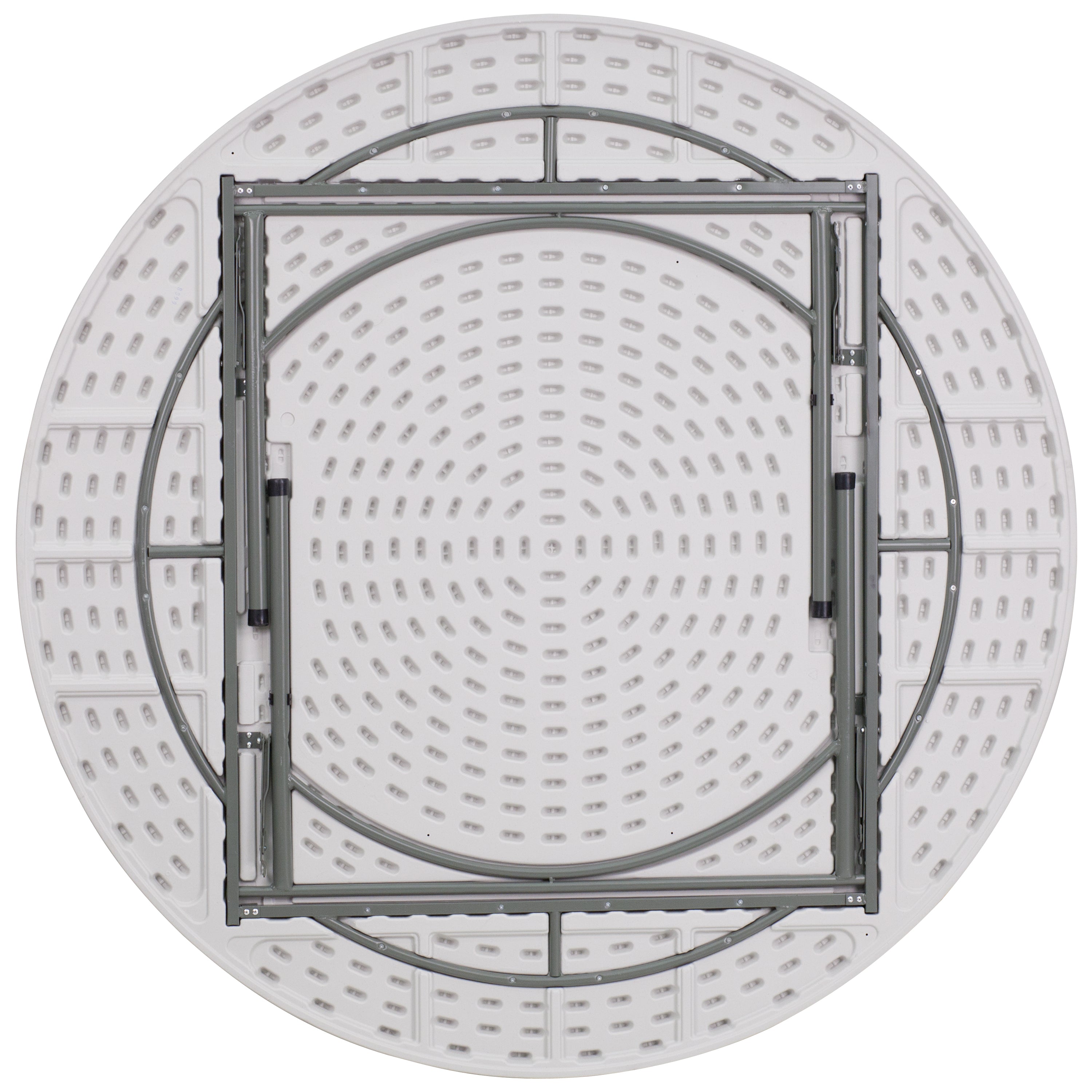 Kathryn 6-Foot Round Granite White Plastic Folding Table