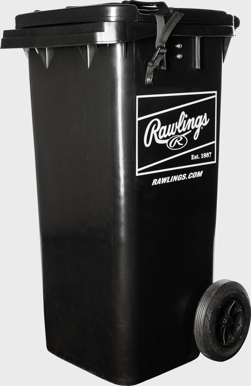 Rawlings Rolling Ball Bin With Spring Loaded Basket - Black