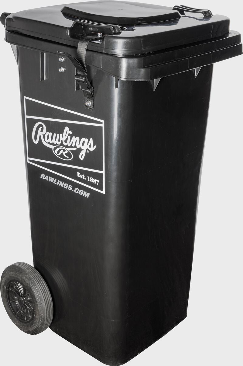 Rawlings Rolling Ball Bin With Spring Loaded Basket - Black