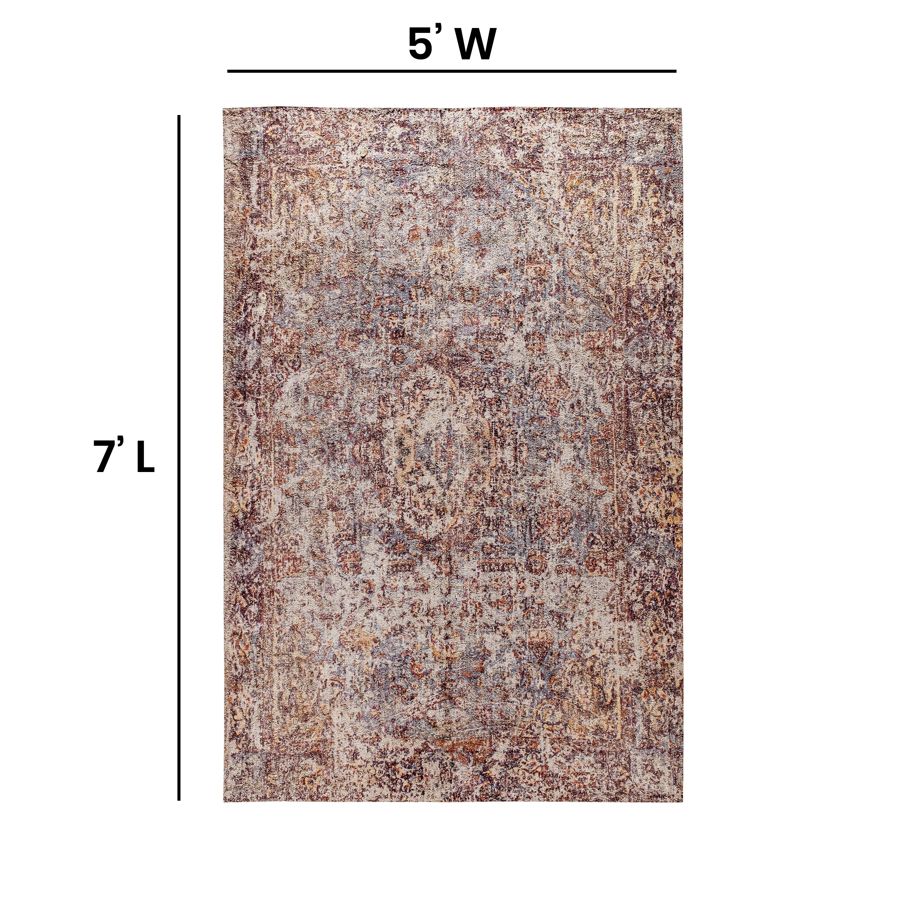 Katherine Artisan Old English Style Traditional Rug - 5' x 7' - Red