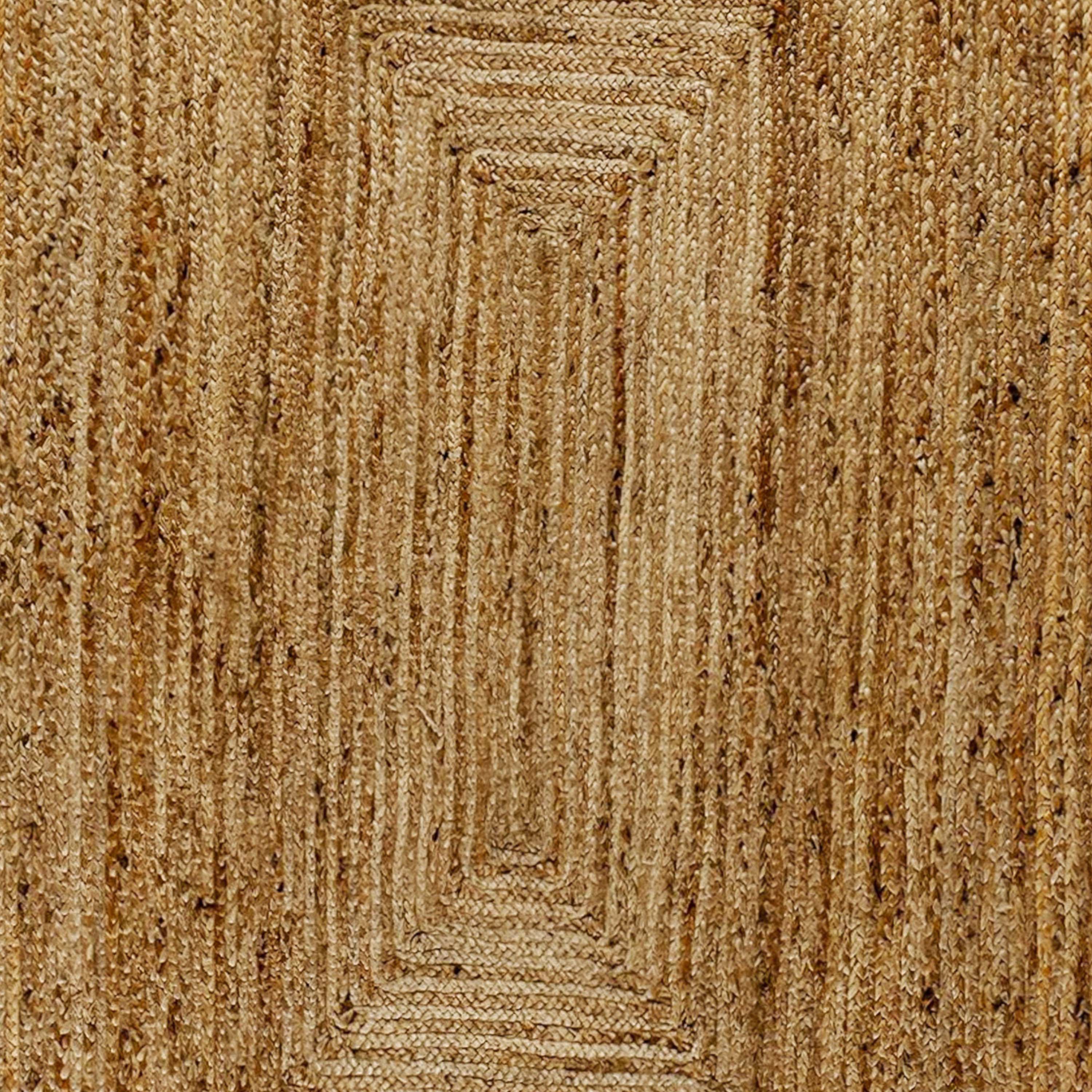 Prima Natural Fiber Jute Area Rug 8' x 10' - Braided Indoor Jute Rug - Natural Area Rugs