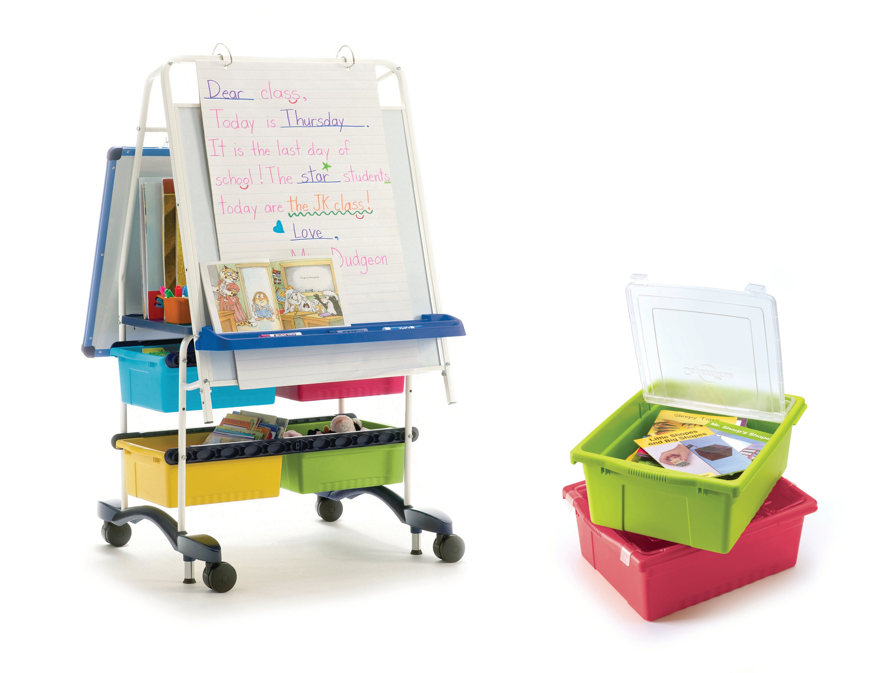 Royal Reading Writing Center with Vibrant Tub Combo and Lids