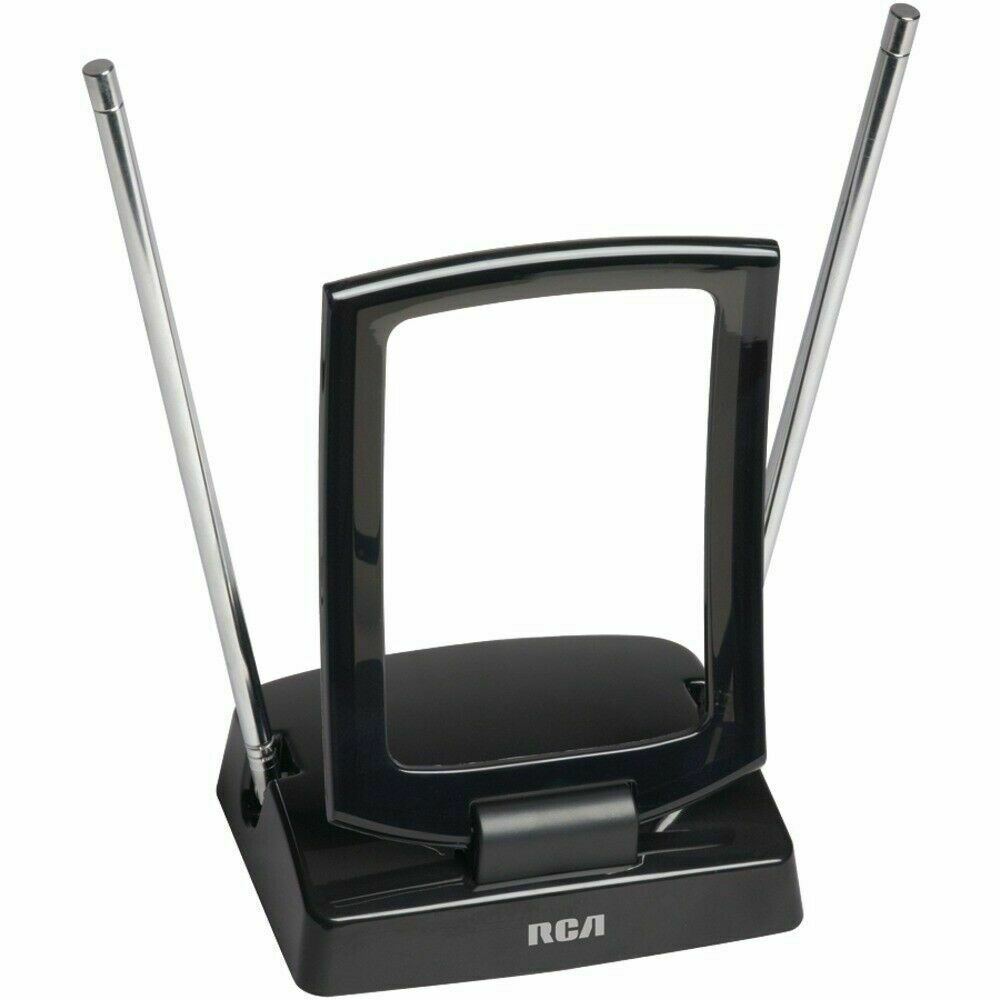 RCA Amplified Indoor FM and HDTV Antenna, FREE SIGNAL FINDER 40 Mile - Black