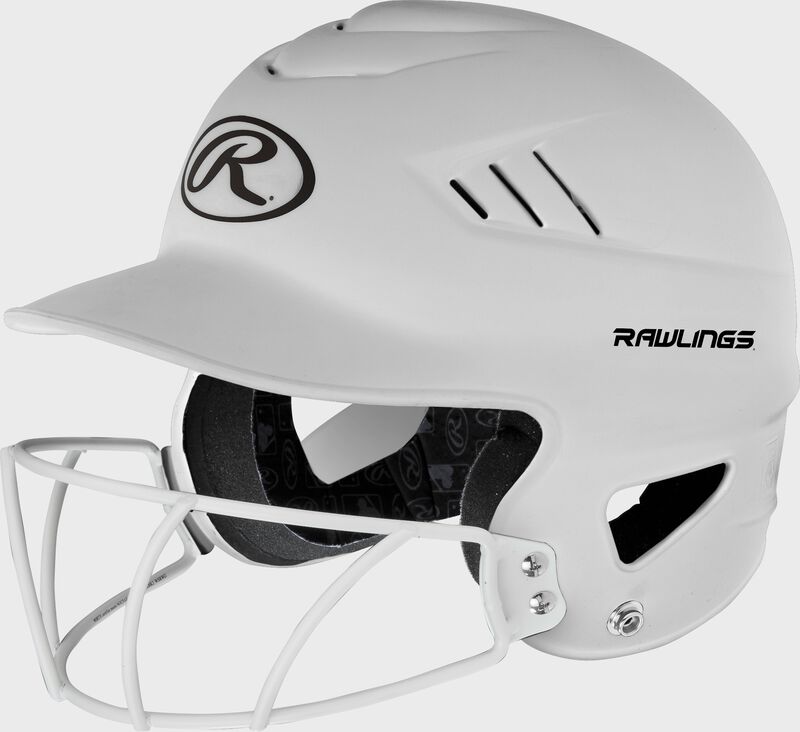 Rawlings Coolflo Highlighter Osfm Batting Helmet With Softball Face Guard - White
