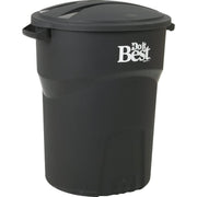 Roughneck 32 Gal. Black Trash Can with Lid
