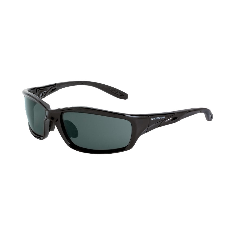 Crossfire by Radians - Infinity Full Frame Safety Eyewear, Frame Color: Crystal Black, Lens: Smoke, Polarized: No