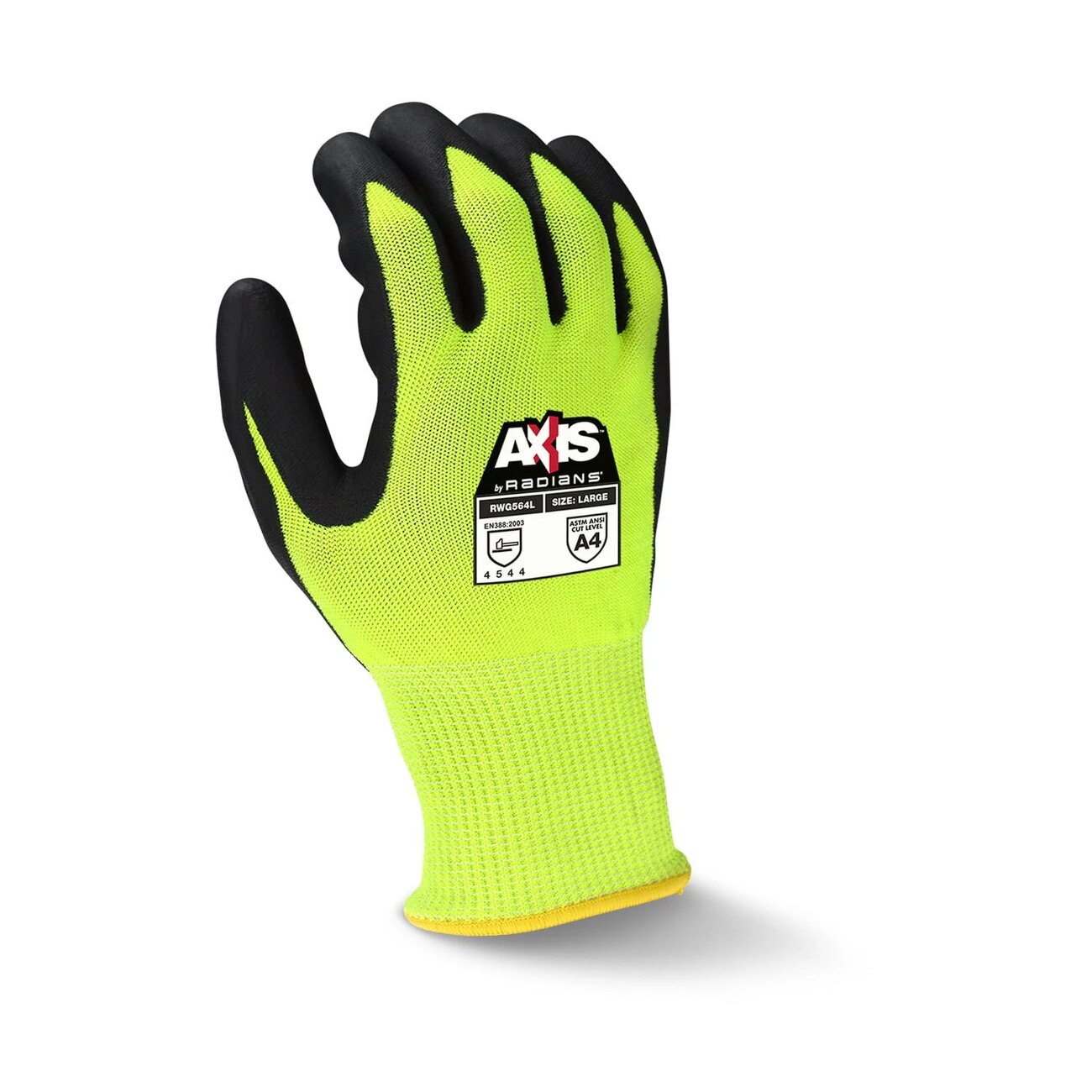 Work Glove, Cut Resistant, Foam Nitrile, High Viz, A4 Cut Level, Medium