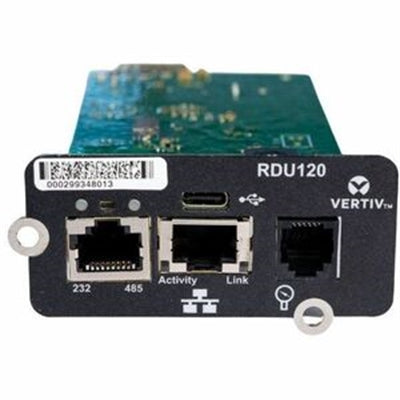Vertiv - Liebert IntelliSlot RDU120 - Network Card, Remote Monitoring Adapter, RS-485, USB Port, UL2900-1 Cybersecurity - Black