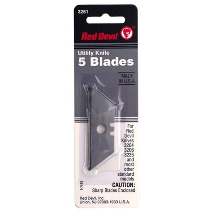 Utility Knife Razor blade 2-7/16” Steel, 5/card