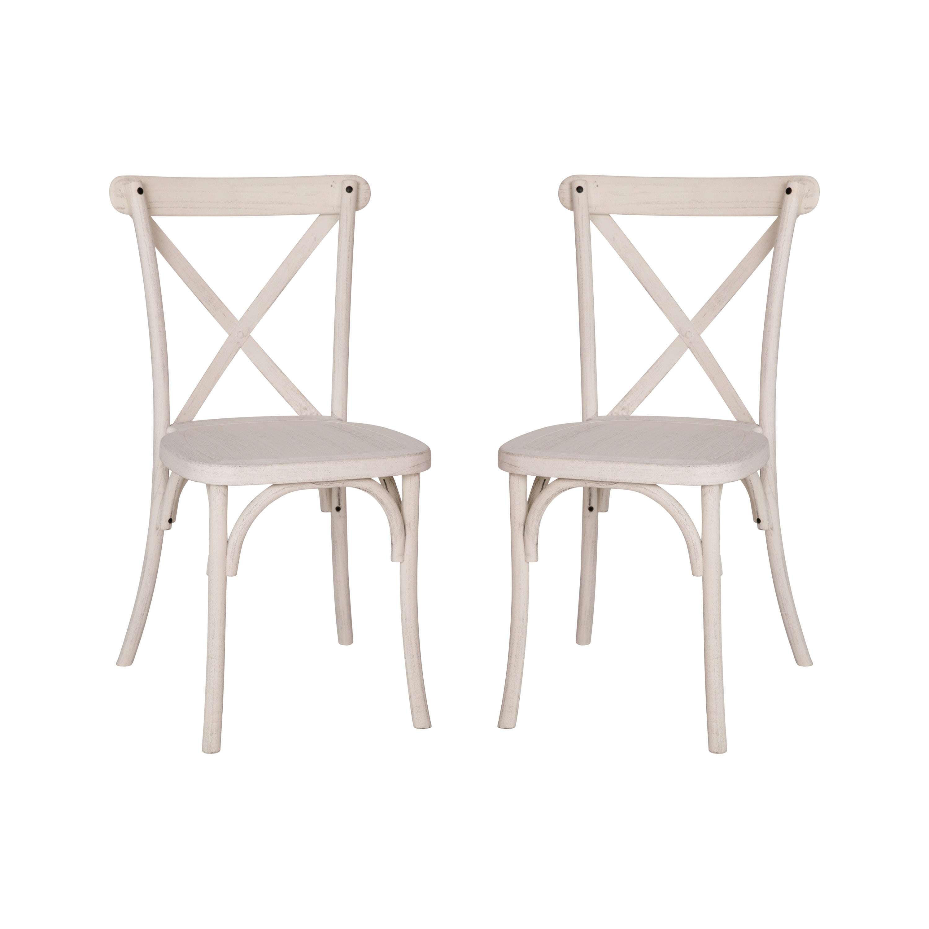 2-pack Advantage White Resin X-Back Chair