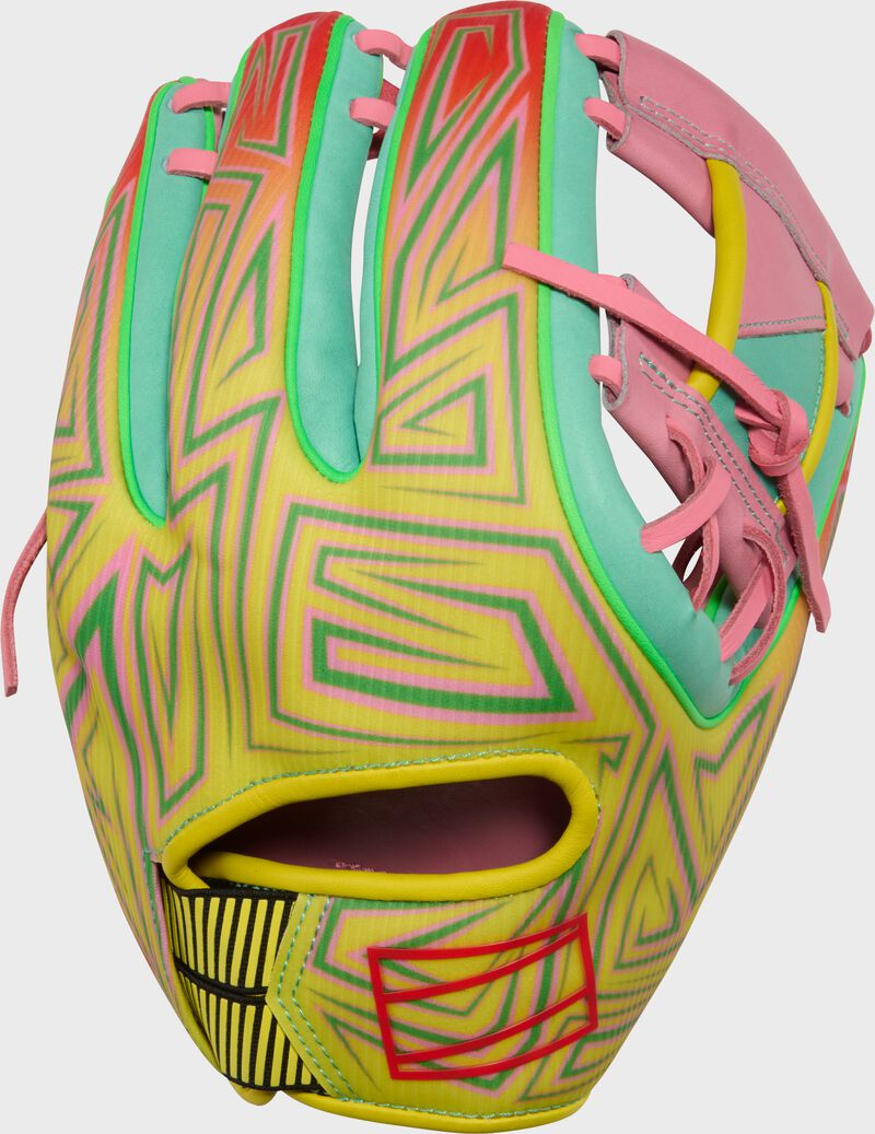 Rawlings Rev1X Series 11.5-Inch Baseball Glove - Right Hand Thrower - Pink/Yellow