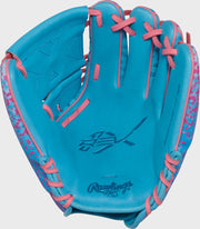 Rawlings Rev1X Series 11.75-Inch Baseball Glove - Right Hand Thrower - Columbia Blue/Pink