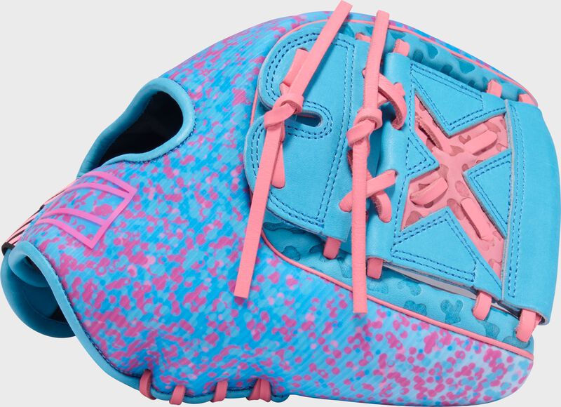 Rawlings Rev1X Series 11.75-Inch Baseball Glove - Right Hand Thrower - Columbia Blue/Pink