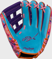 Rawlings Rev1X Series 12.75-Inch Baseball Glove - Left Hand Thrower - Columbia Blue/Purple